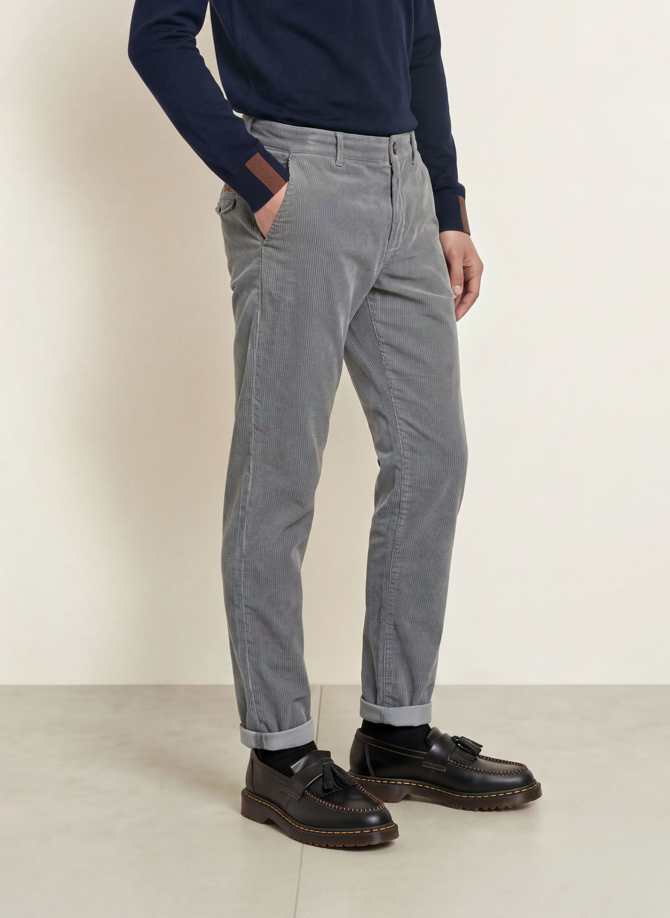 MOS MOSH Gallery MMGHUNT Cord Pants, Regular Fit: GRAY