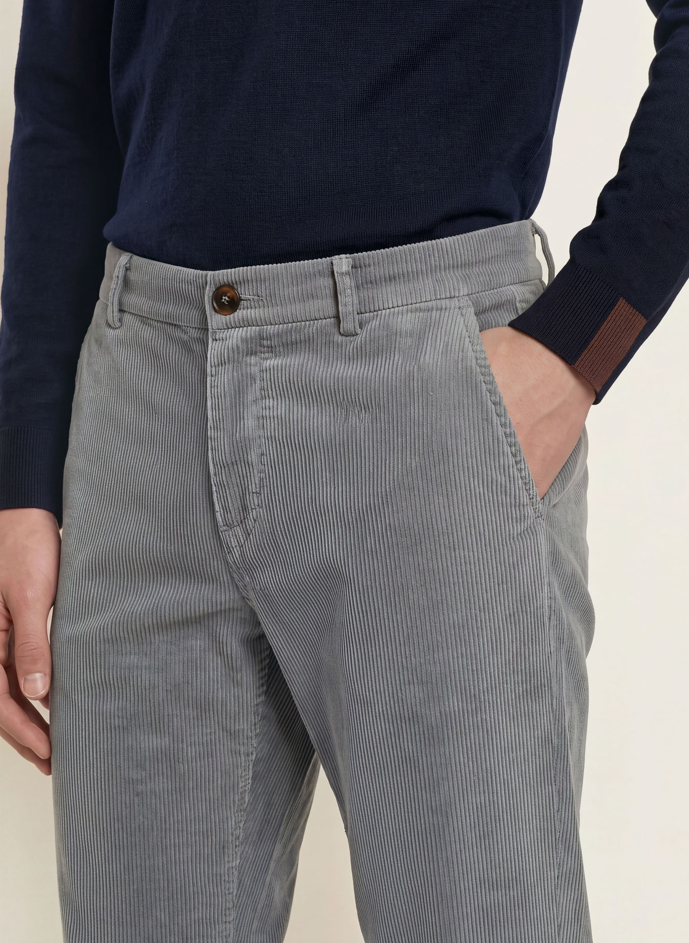 MOS MOSH Gallery MMGHUNT Cord Pants, Regular Fit: GRAY