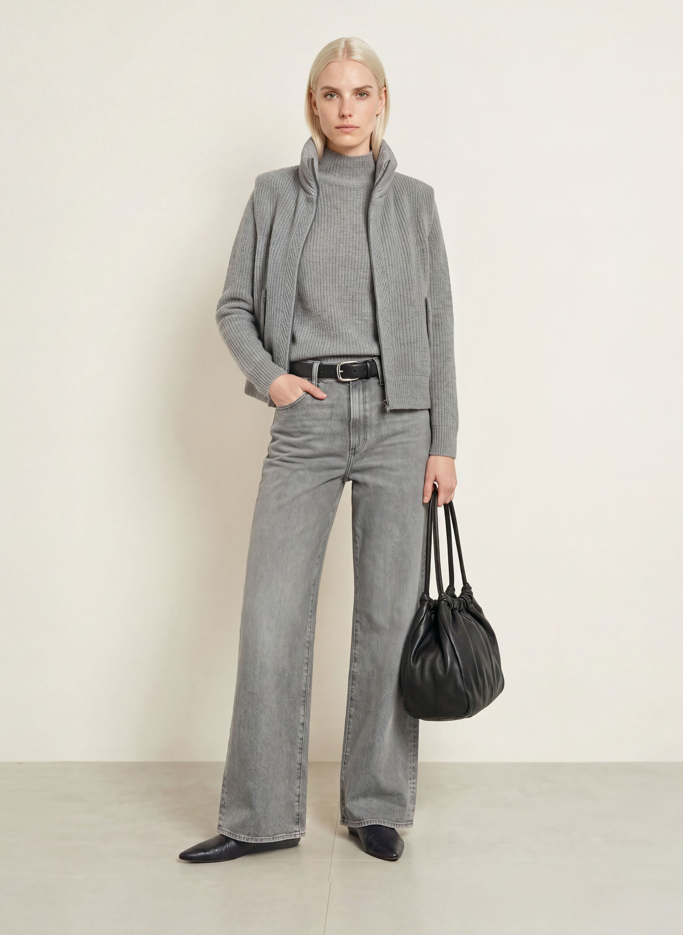FRIEDA & FREDDIES Steppweste LITTLE RIEKE im Materialmix: GRAU