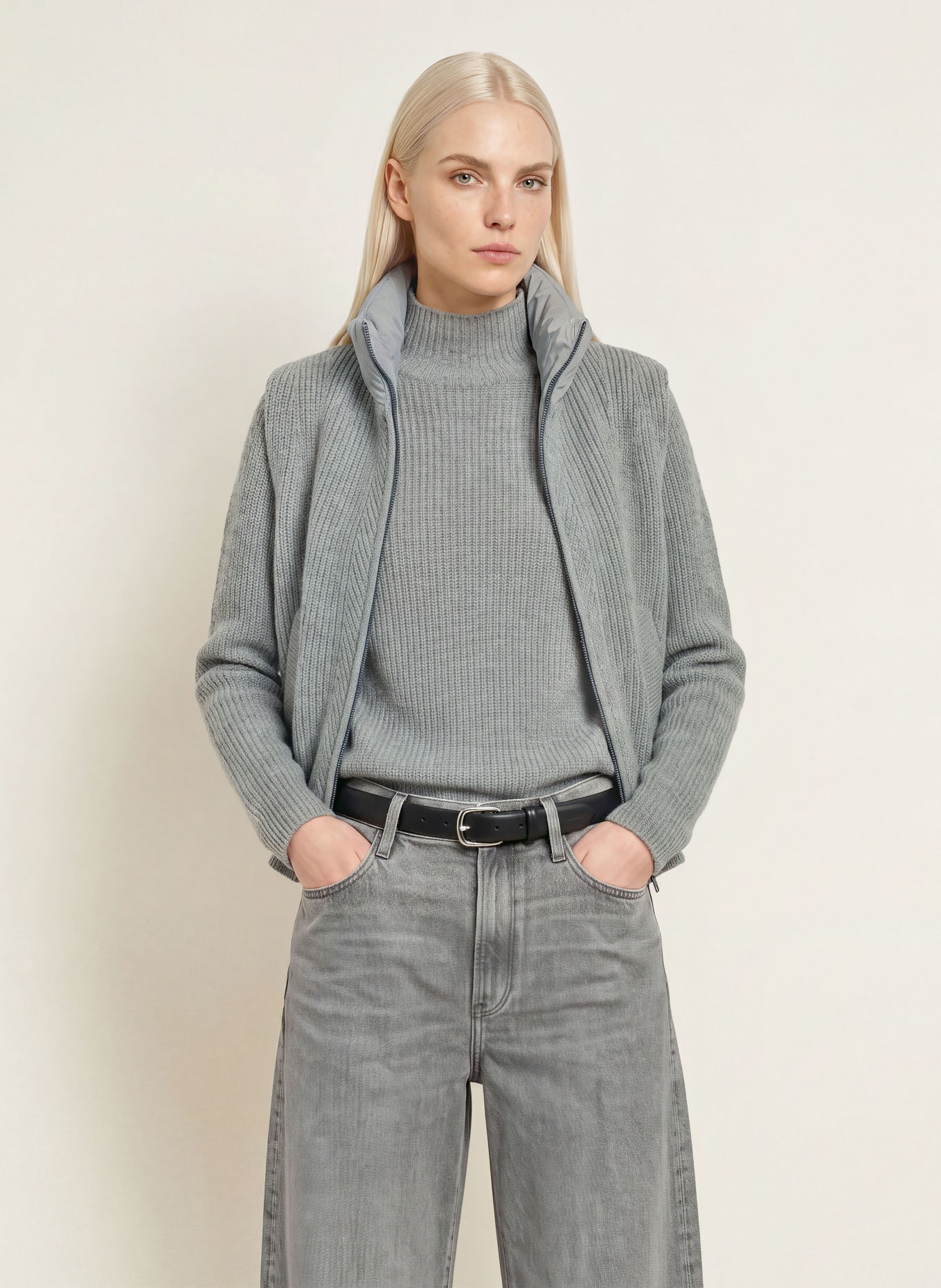 FRIEDA & FREDDIES Steppweste LITTLE RIEKE im Materialmix: GRAU