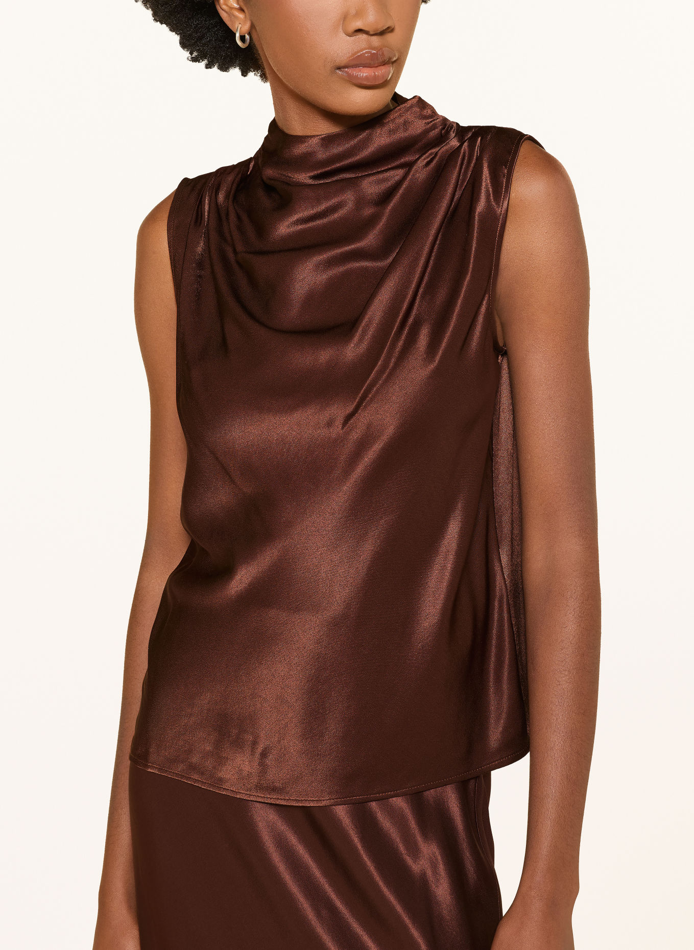 Rails Satijnen top KALEEN: MARRON FONCÉ