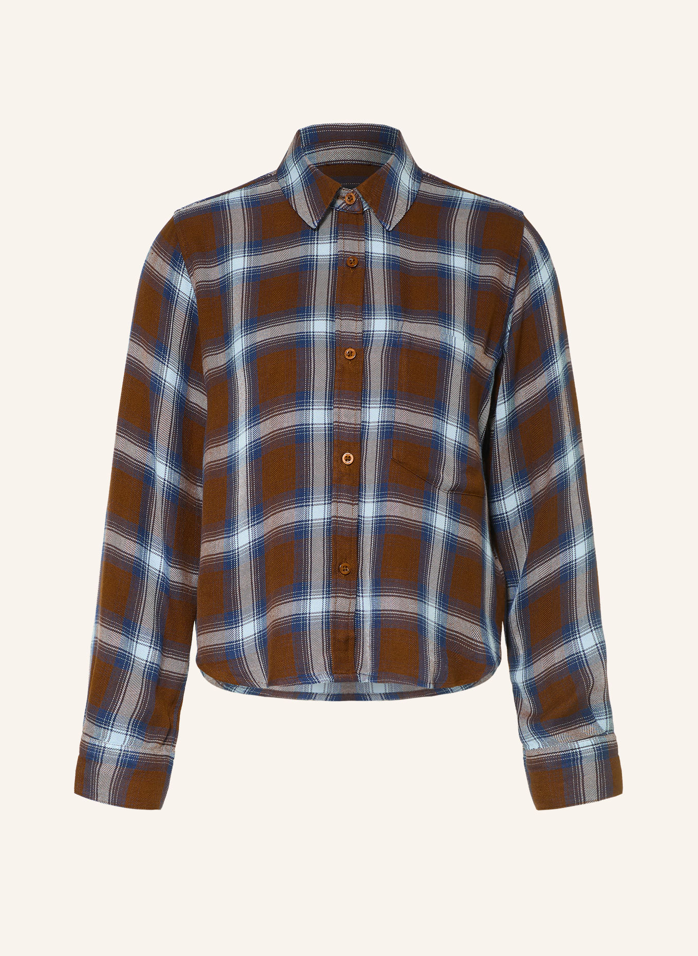 Rails Overhemdblouse MALIN: BRUIN / LICHTGRIJS / DONKERBLAUW