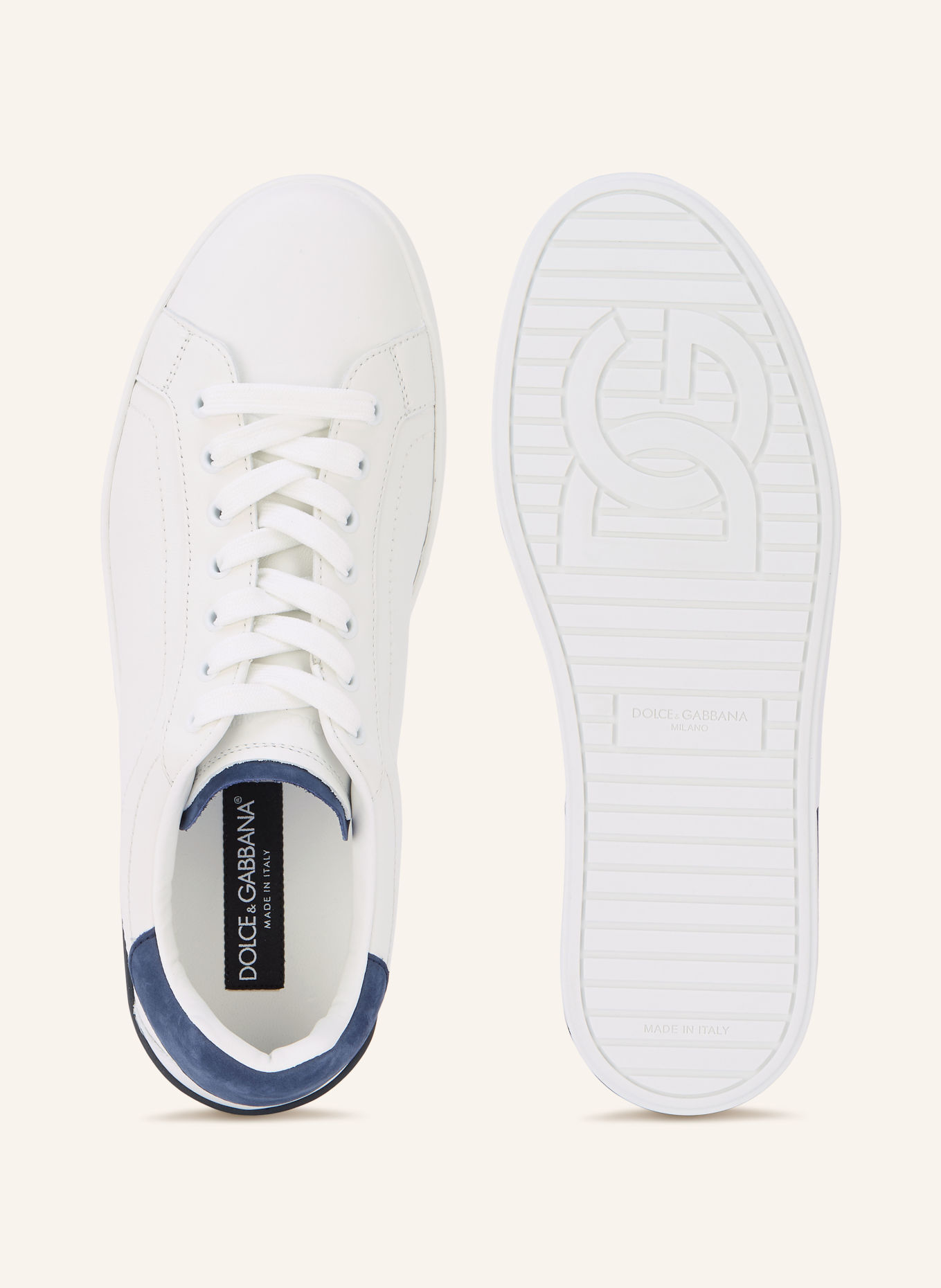 DOLCE & GABBANA Sneaker: WEISS / DUNKELBLAU