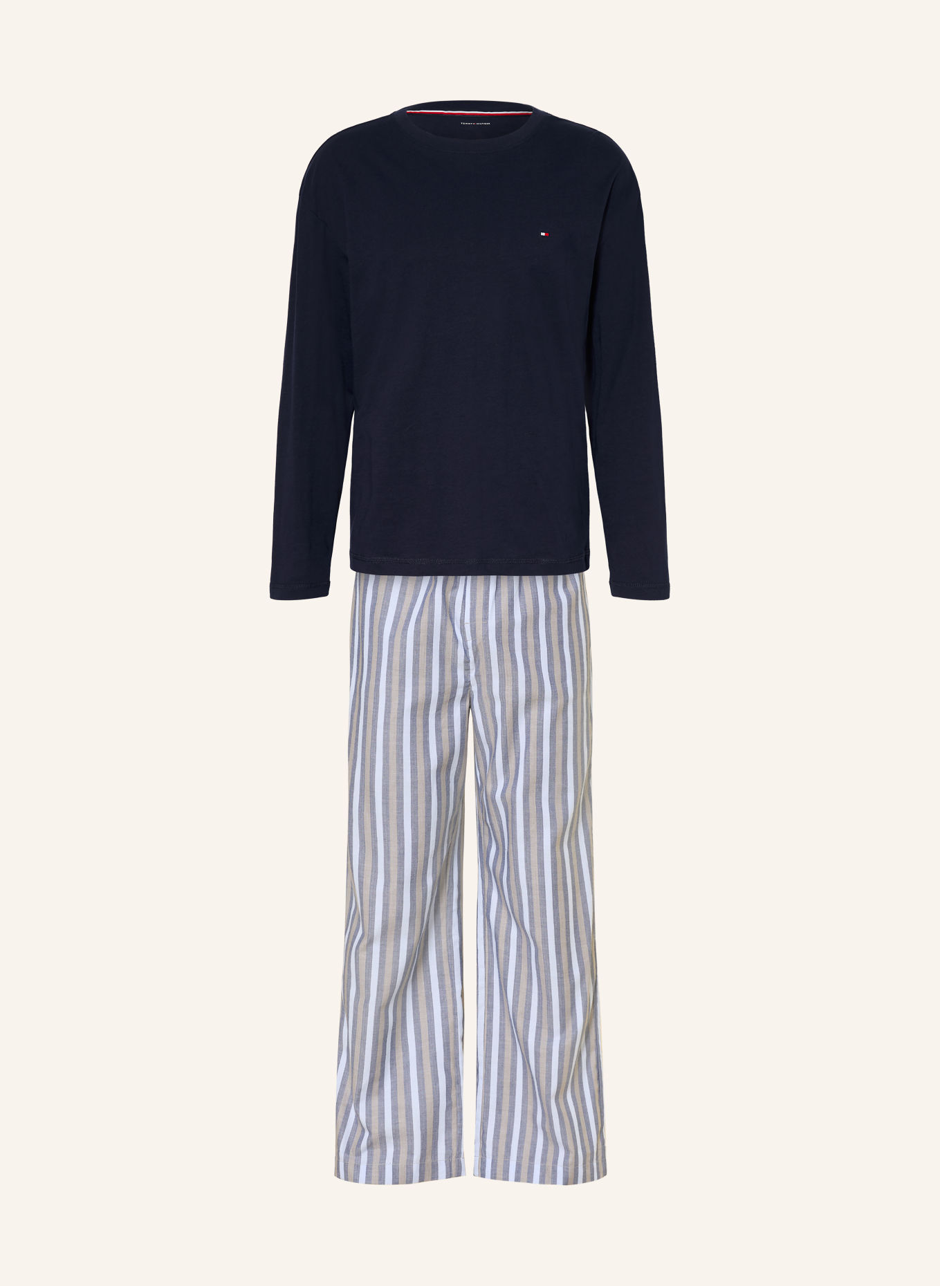 TOMMY HILFIGER Pyjama: BLAUW / LICHTGRIJS / LICHTBLAUW