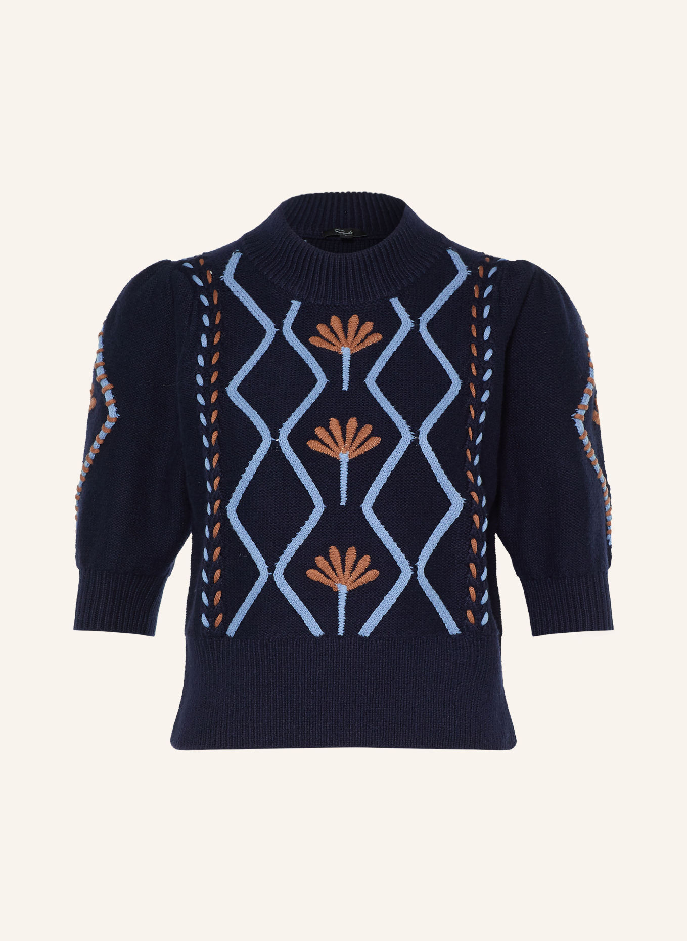 Rails Pullover ADDY mit 3/4-Arm: DUNKELBLAU / CAMEL / HELLBLAU