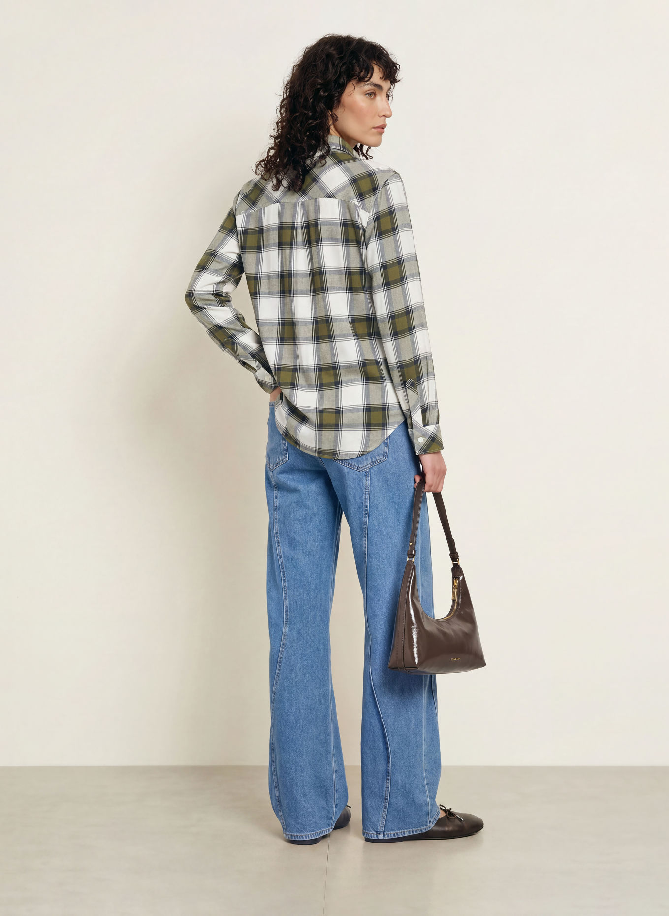 Rails Overhemdblouse: OLIJF / DONKERGROEN / WIT