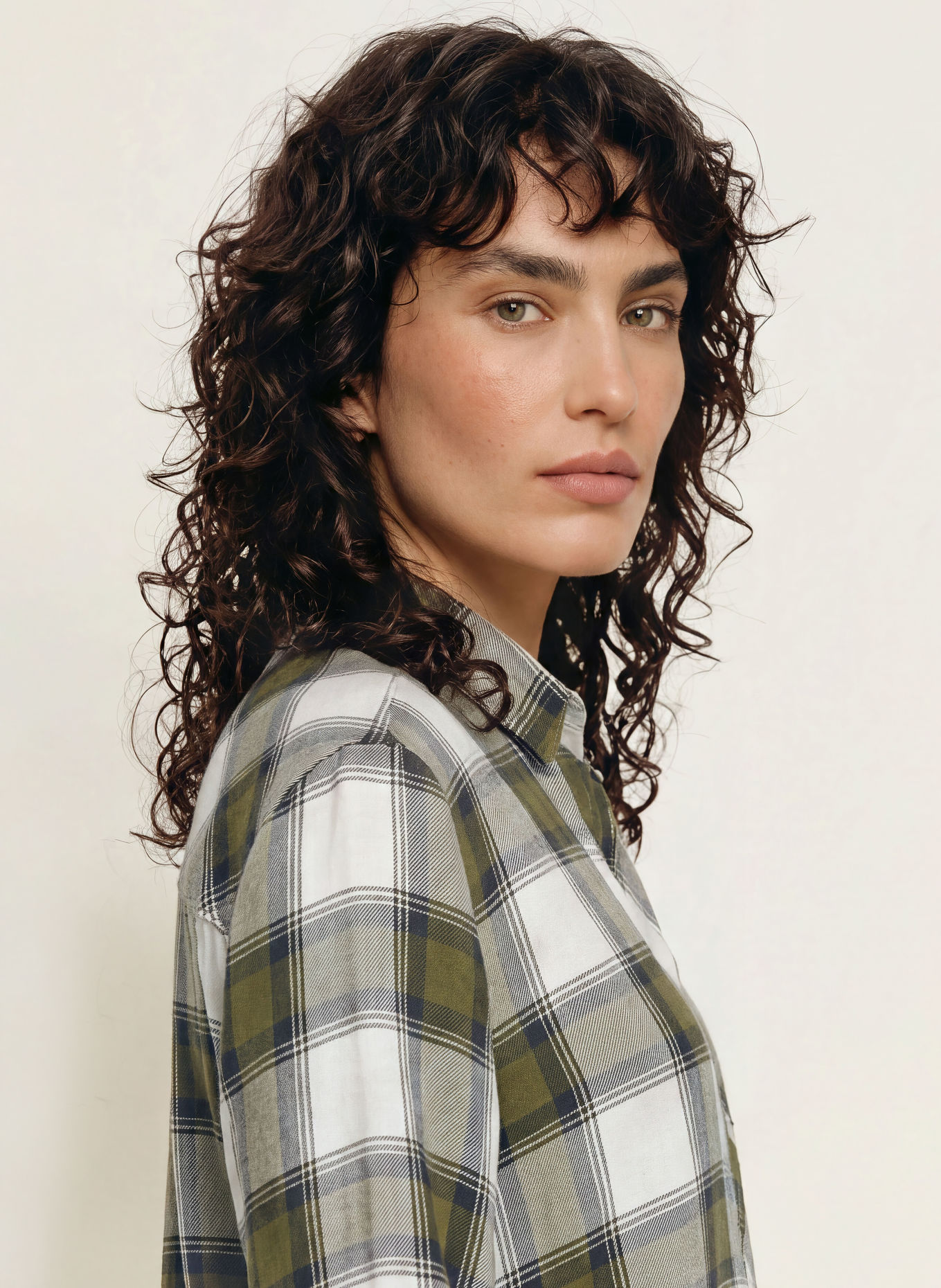 Rails Overhemdblouse: OLIJF / DONKERGROEN / WIT