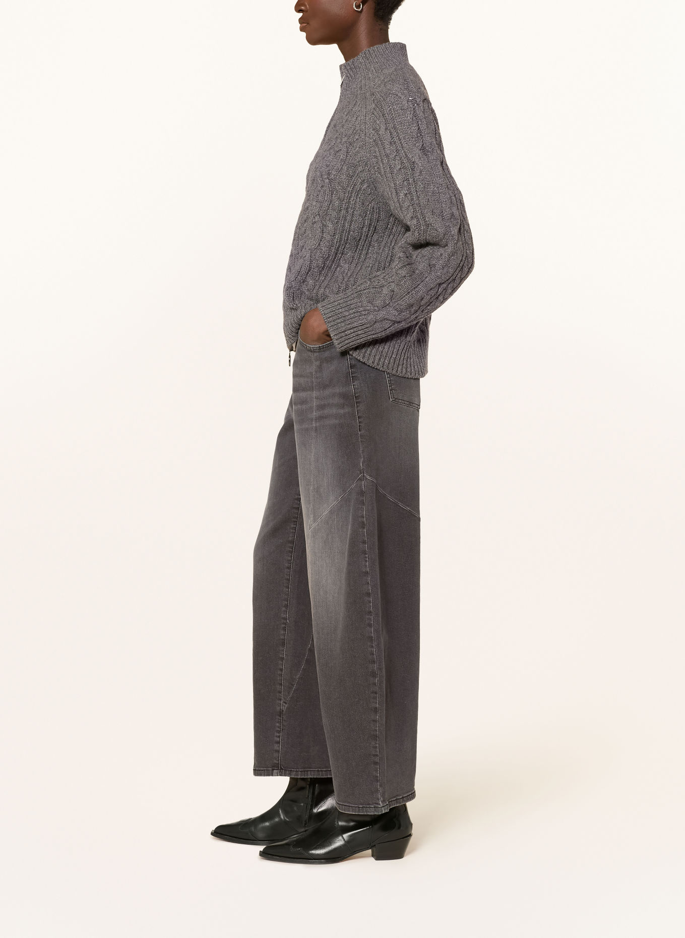 MAC DAKOTA Barrel-leg jeans: D983 high fashion anthra wash