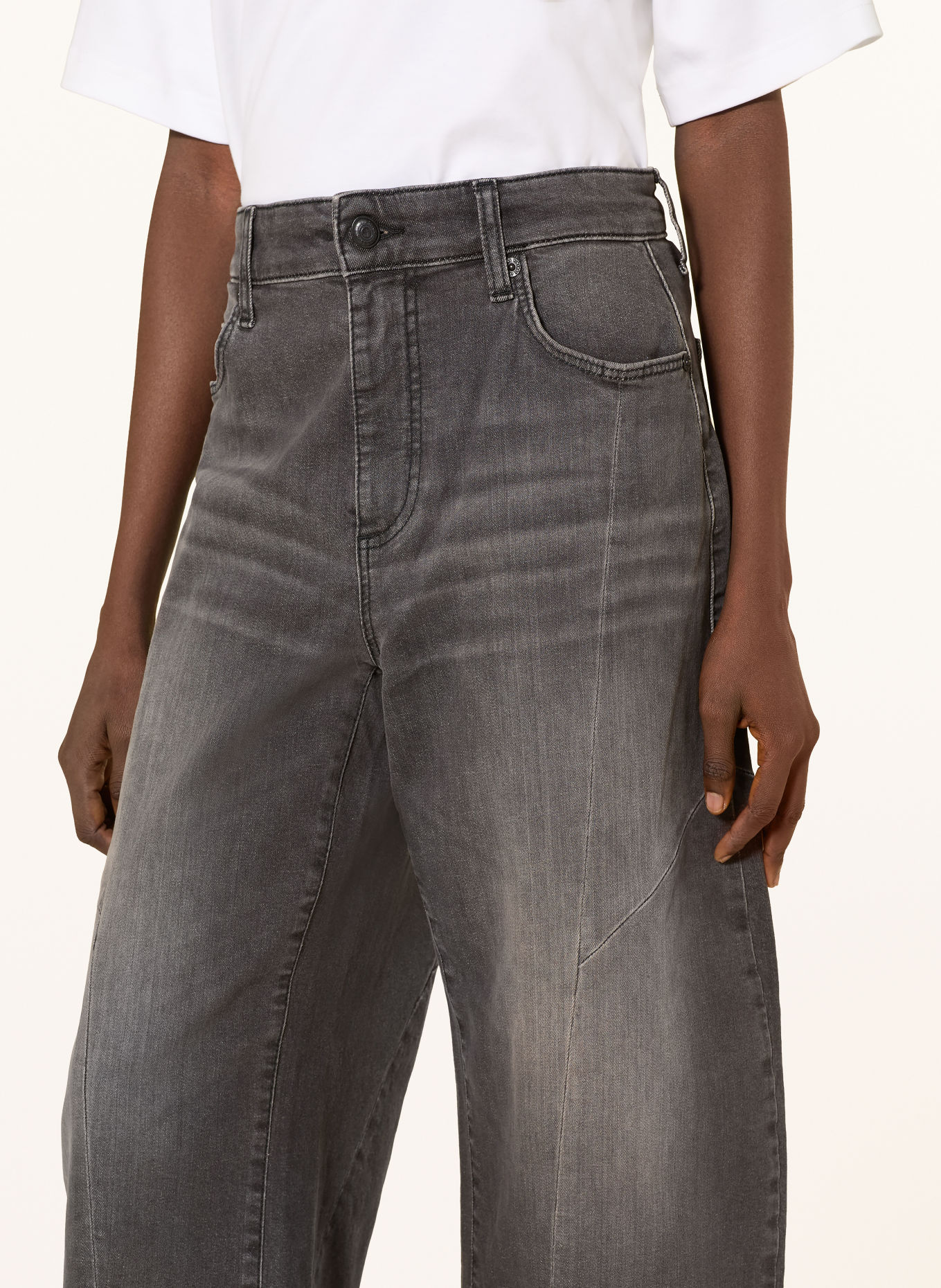MAC DAKOTA Barrel-leg jeans: D983 high fashion anthra wash