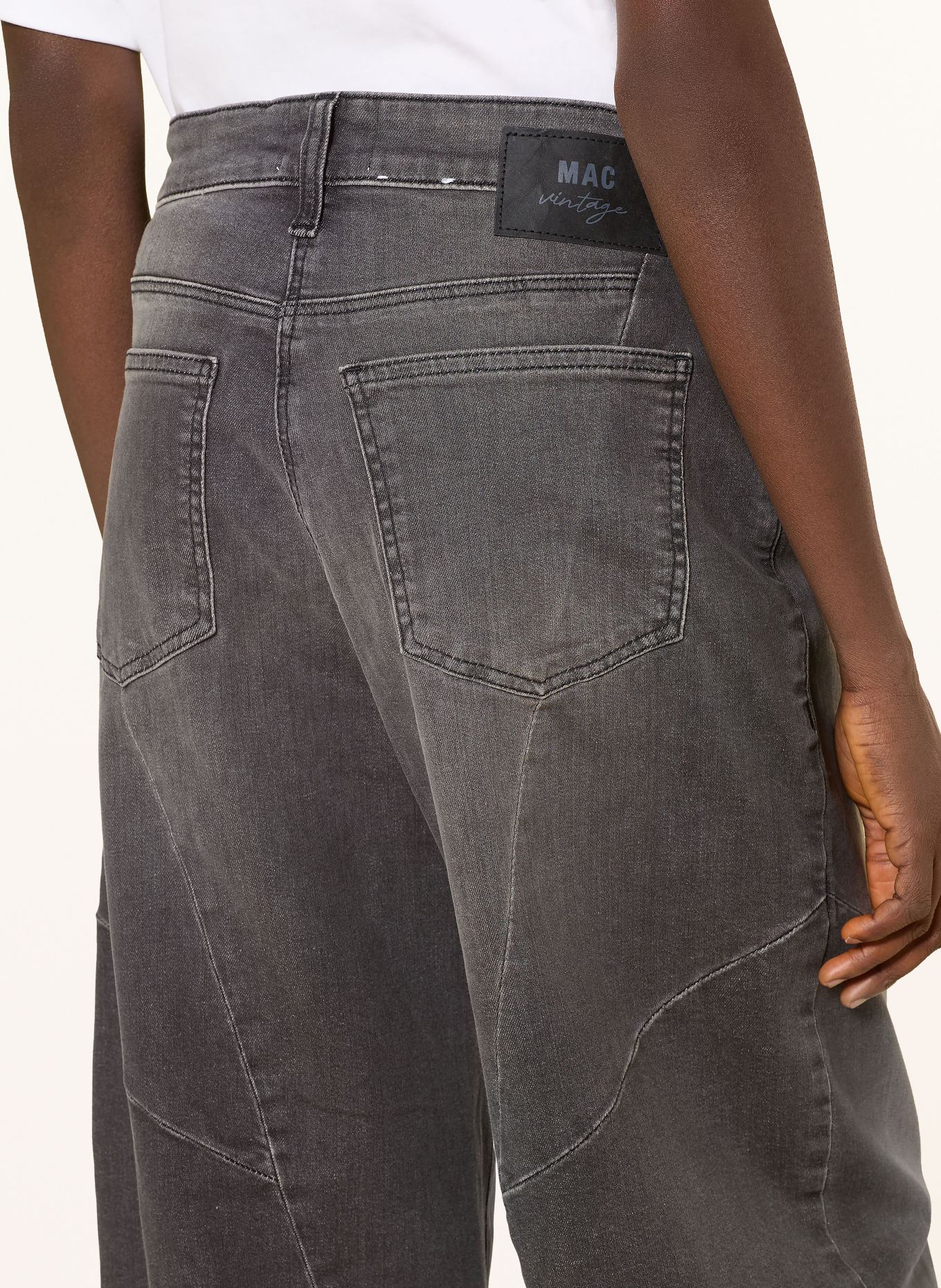 MAC DAKOTA Barrel-leg jeans: D983 high fashion anthra wash