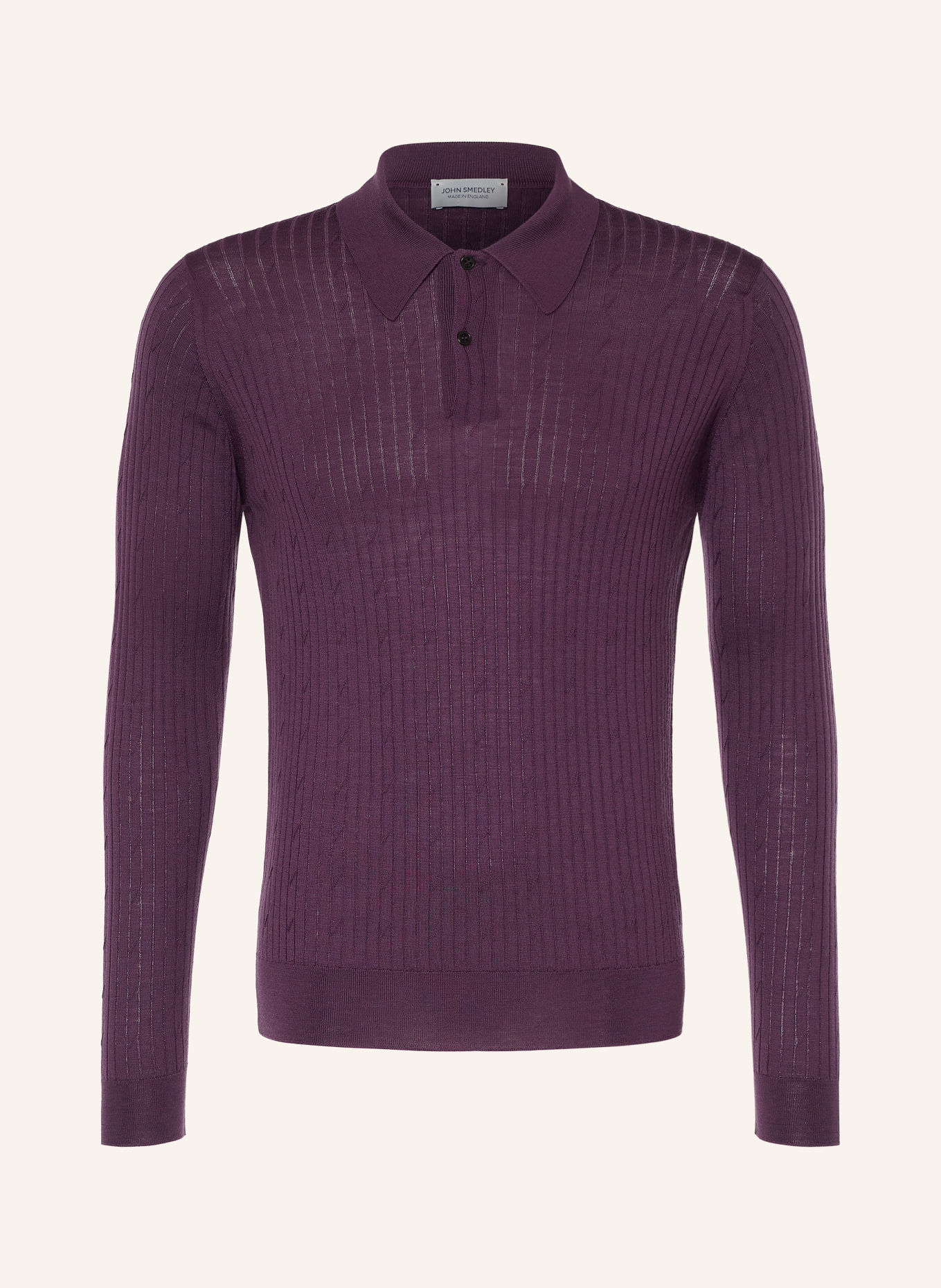 JOHN SMEDLEY Polo en maille HODSON en laine mérinos: LILAS FONCÉ