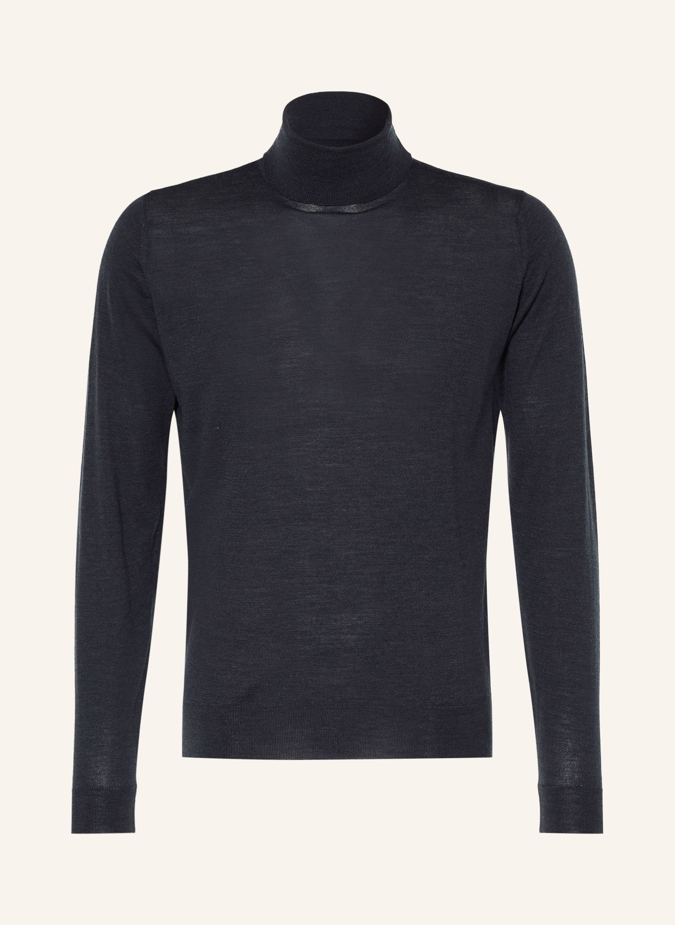 JOHN SMEDLEY Rollkragenpullover aus Merinowolle: DUNKELGRAU