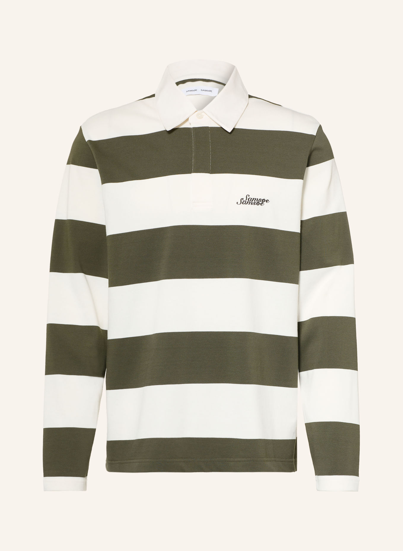 SAMSØE SAMSØE Rugbyshirt SAKEVIN: DONKERGROEN / WIT