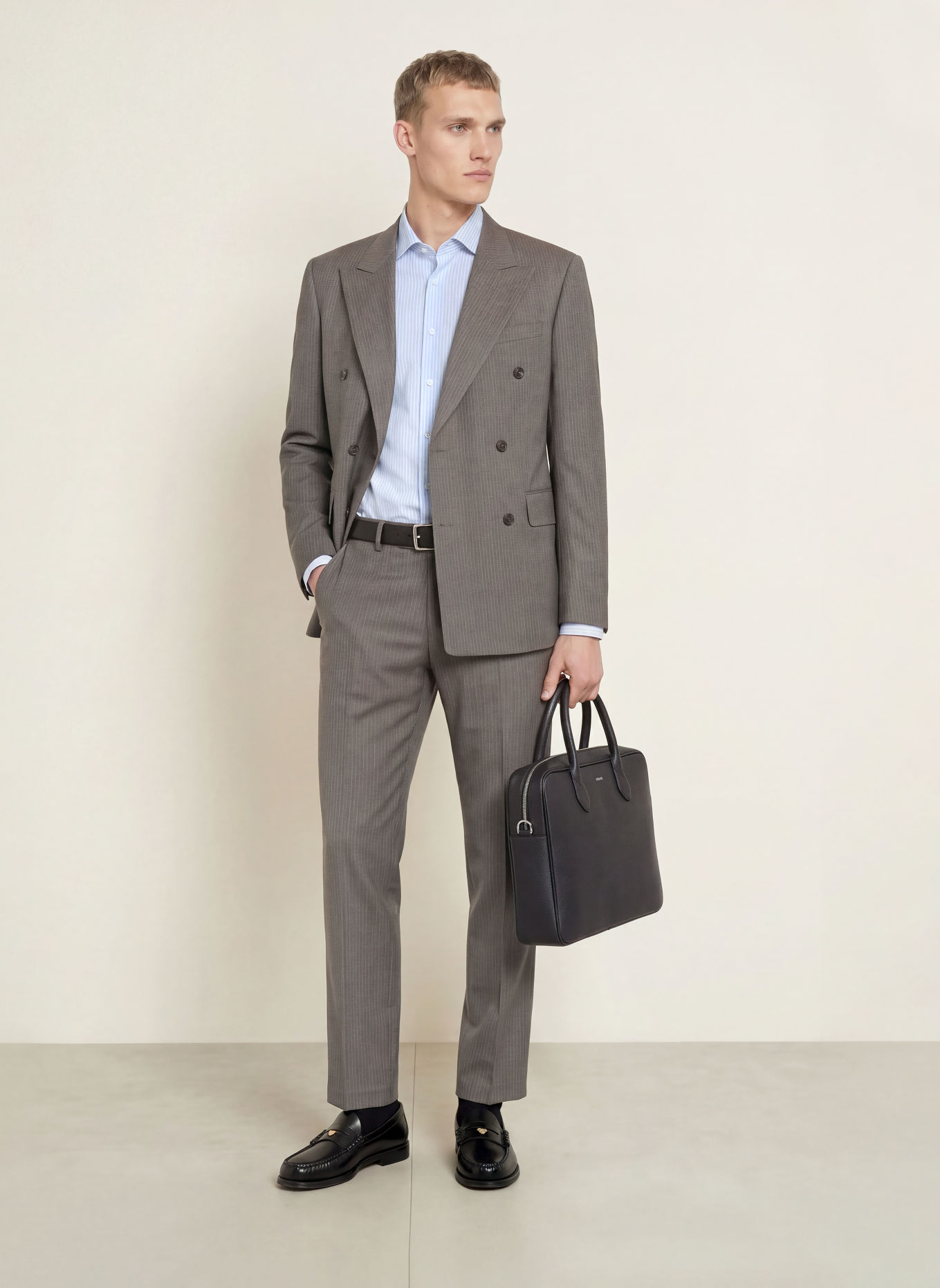 seidensticker Slim-Fit Shirt: LIGHT BLUE / WHITE