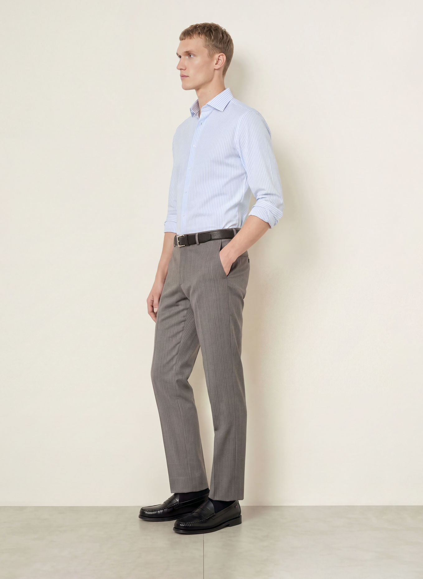 seidensticker Slim-Fit Shirt: LIGHT BLUE / WHITE