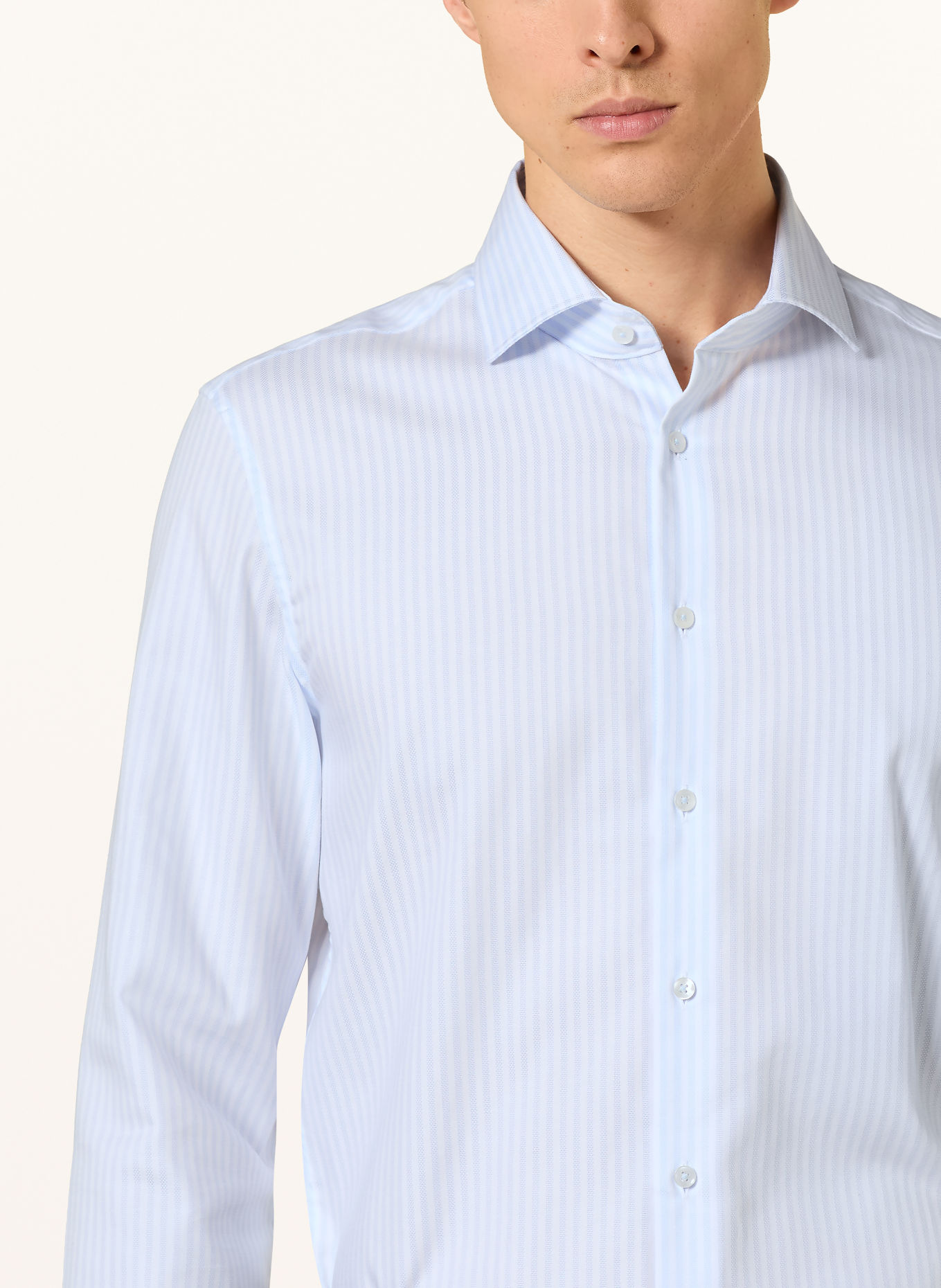 seidensticker Slim-Fit Shirt: LIGHT BLUE / WHITE