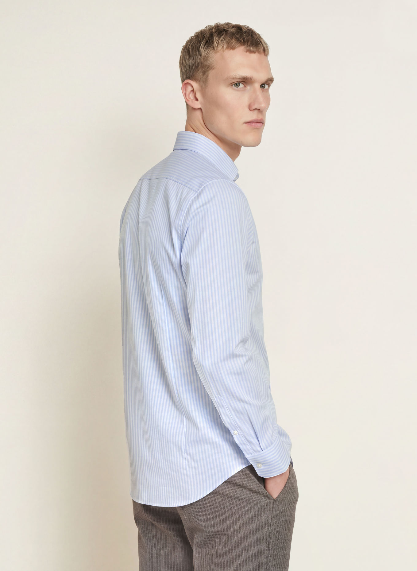 seidensticker Slim-Fit Shirt: LIGHT BLUE / WHITE