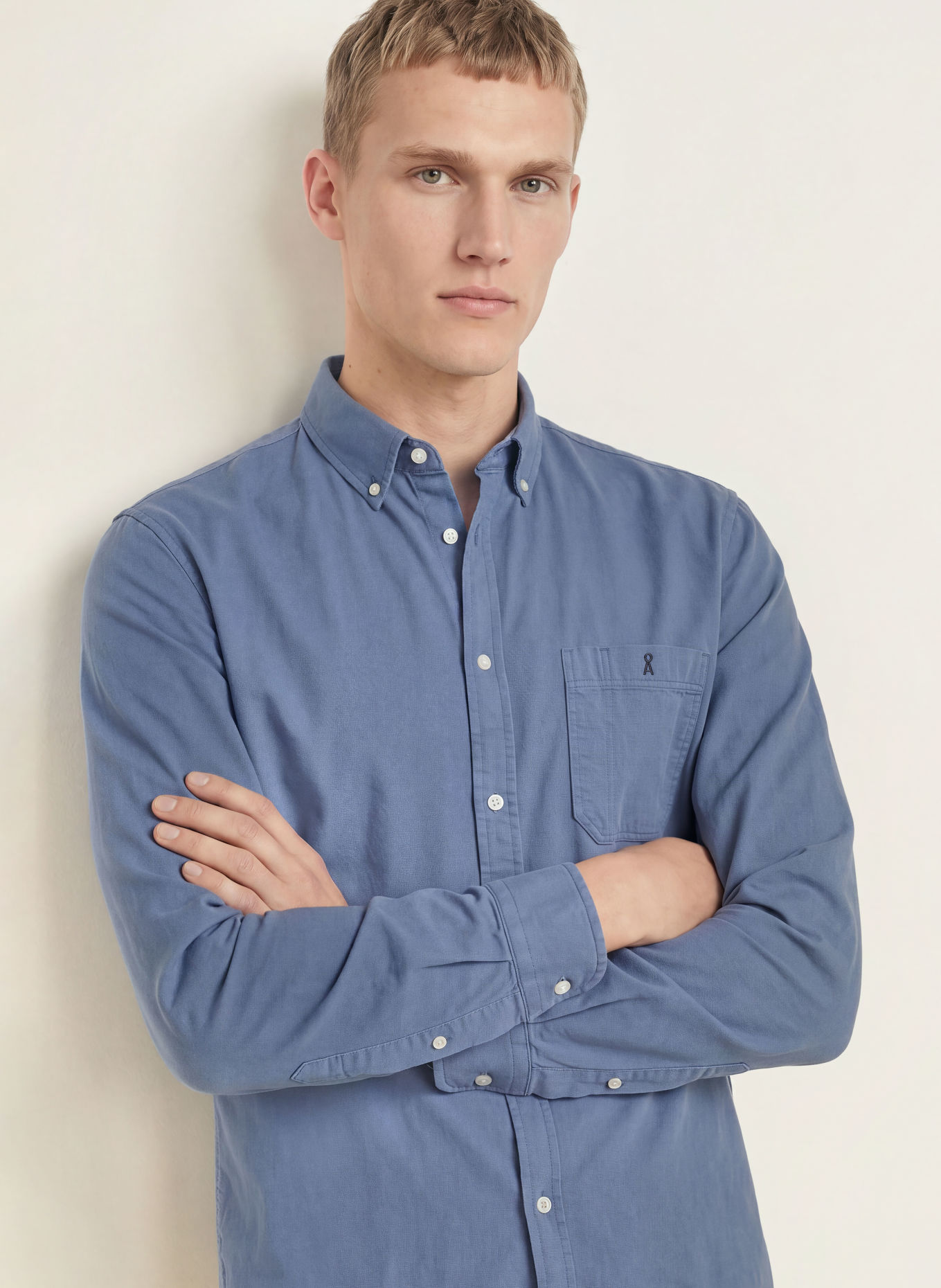 ARMEDANGELS Overhemd met relaxte pasvorm: BLAUW