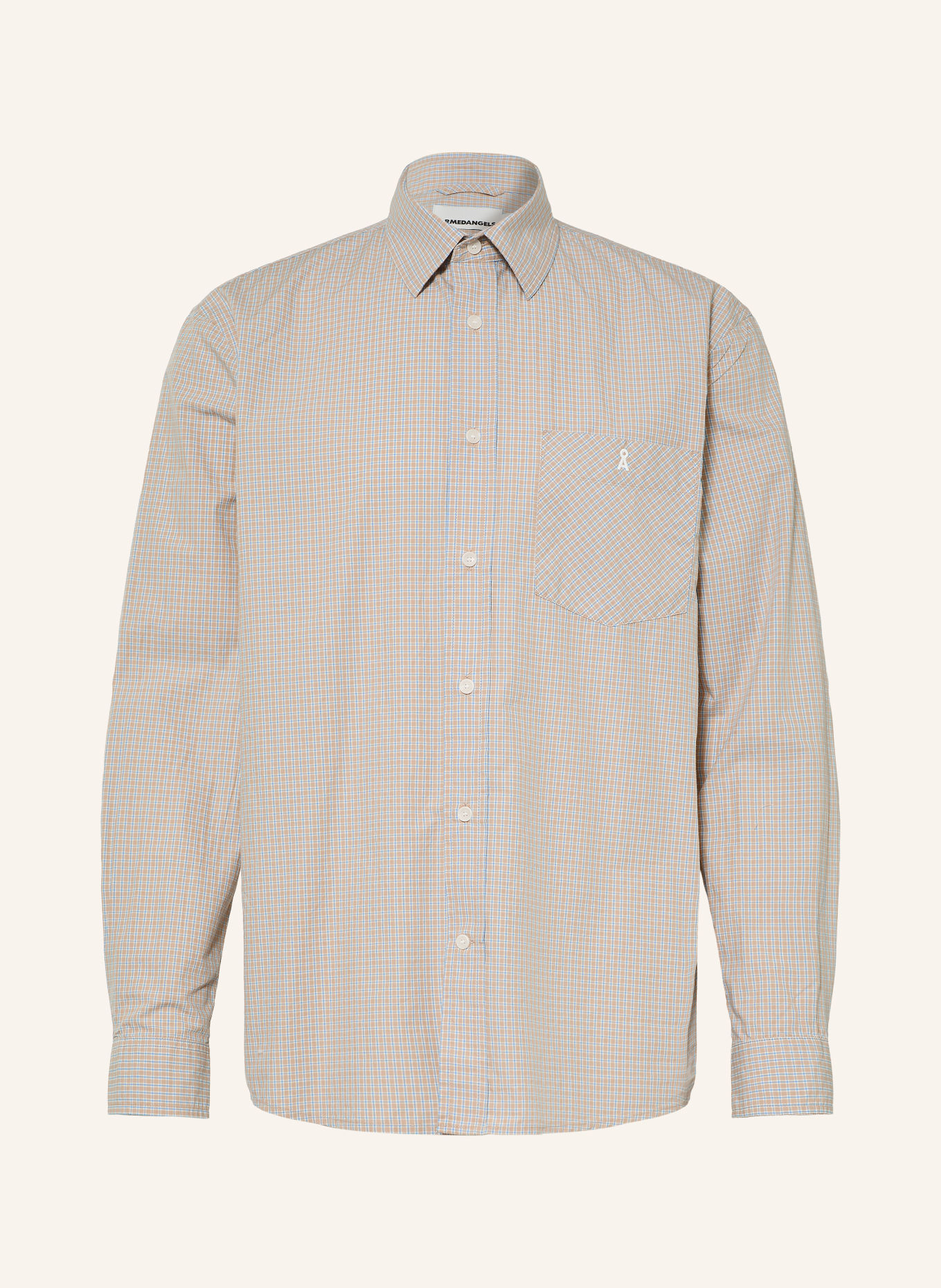 ARMEDANGELS Hemd Relaxed Fit: BEIGE / HELLBLAU