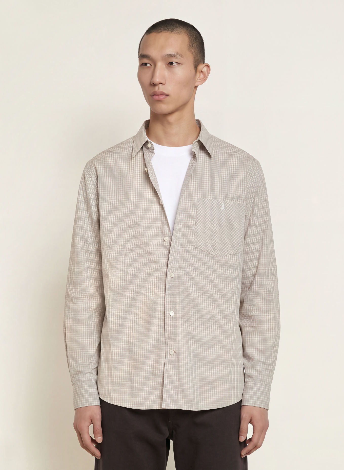 ARMEDANGELS Hemd Relaxed Fit: BEIGE / HELLBLAU