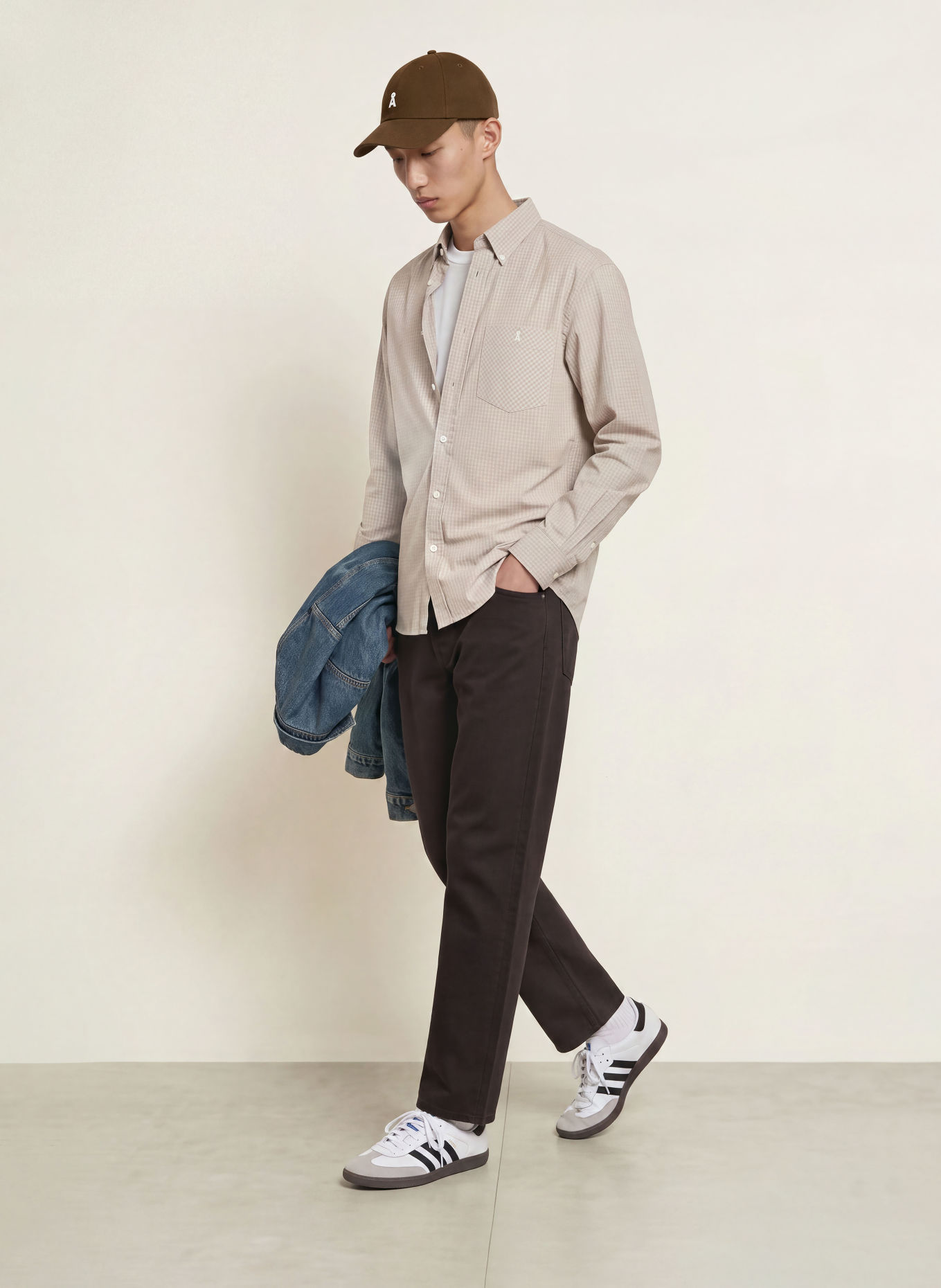 ARMEDANGELS Hemd Relaxed Fit: BEIGE / HELLBLAU