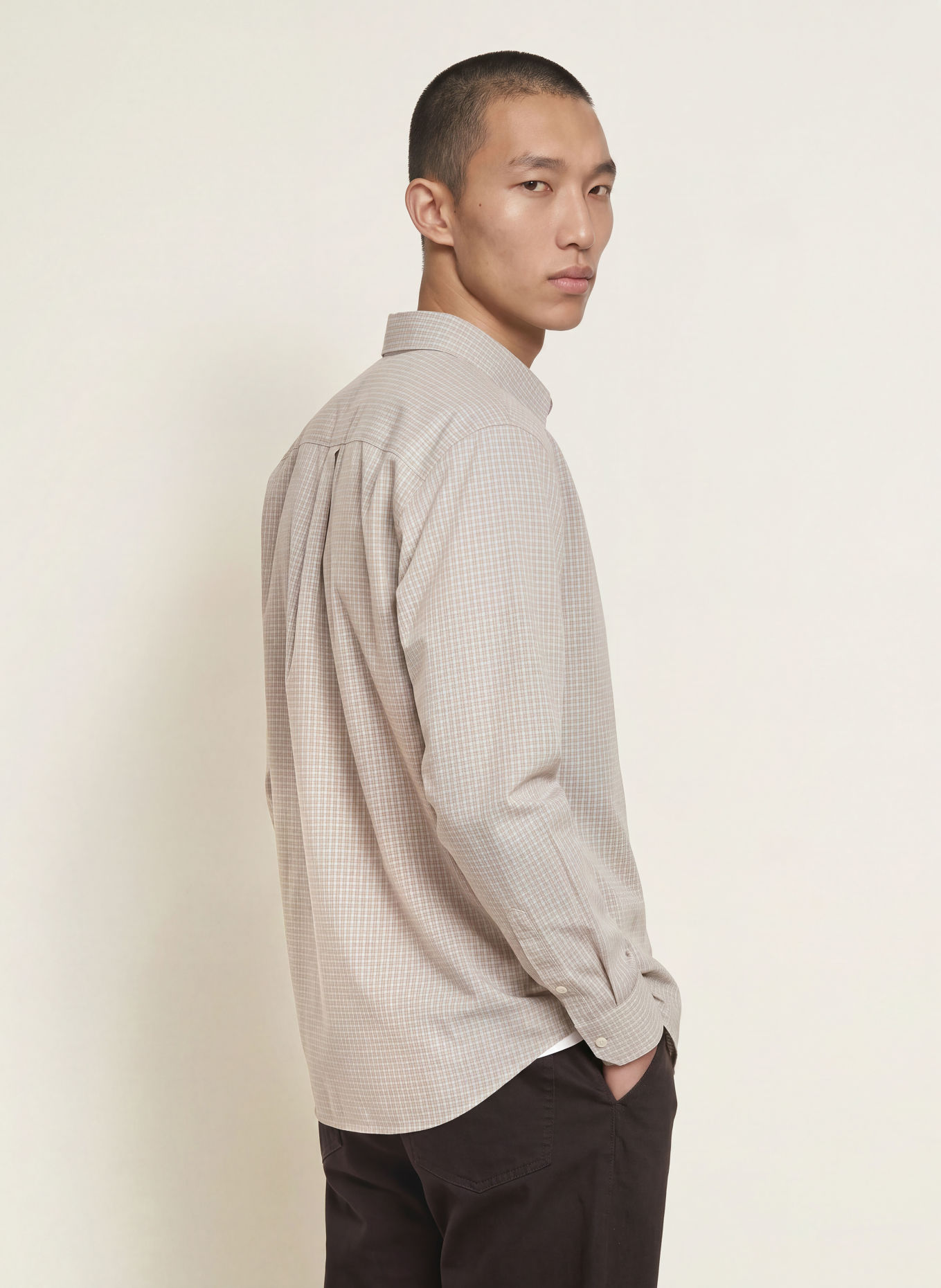 ARMEDANGELS Hemd Relaxed Fit: BEIGE / HELLBLAU
