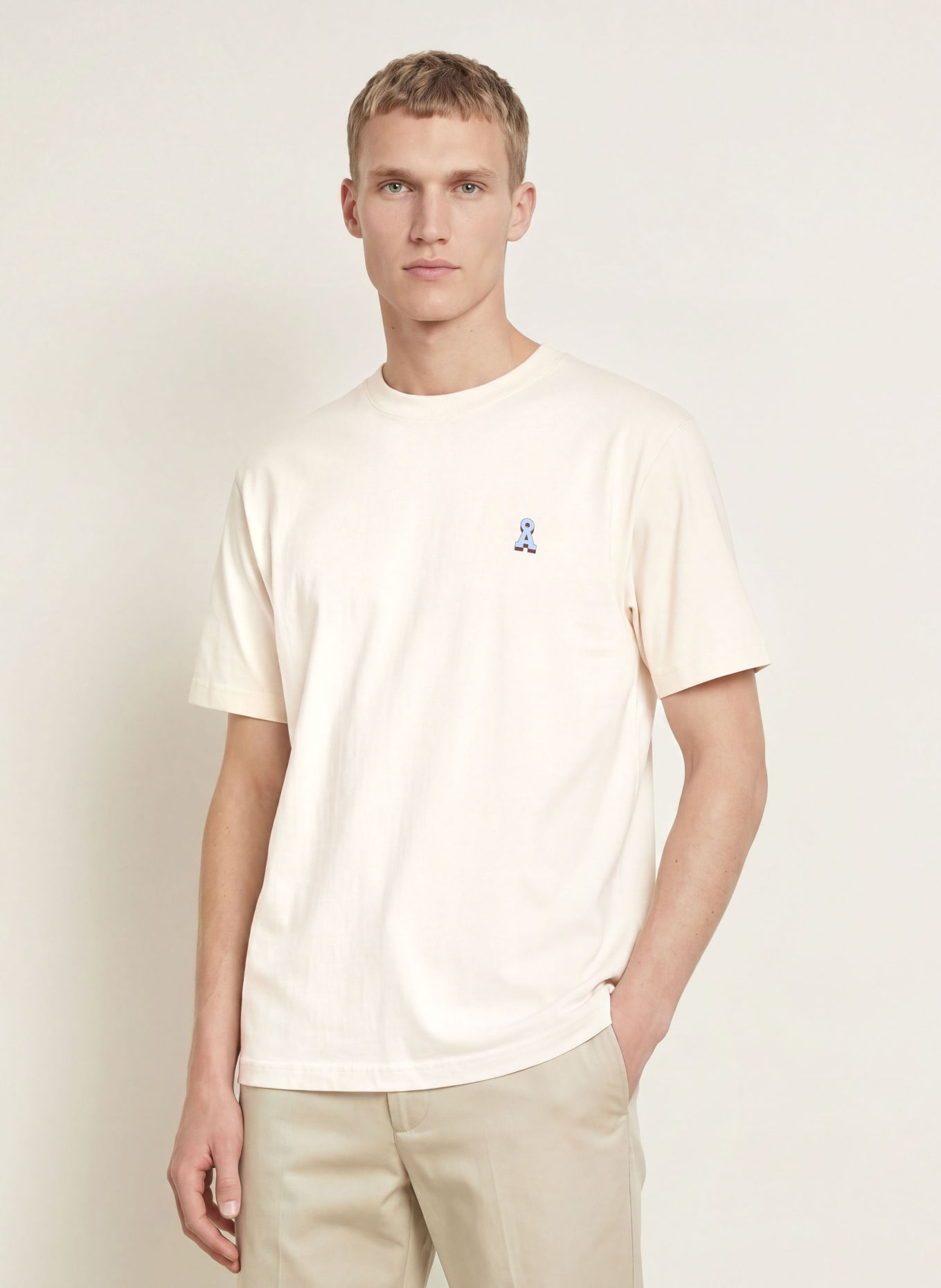 ARMEDANGELS ICONIC A MAARKOS T-shirt: ECRU