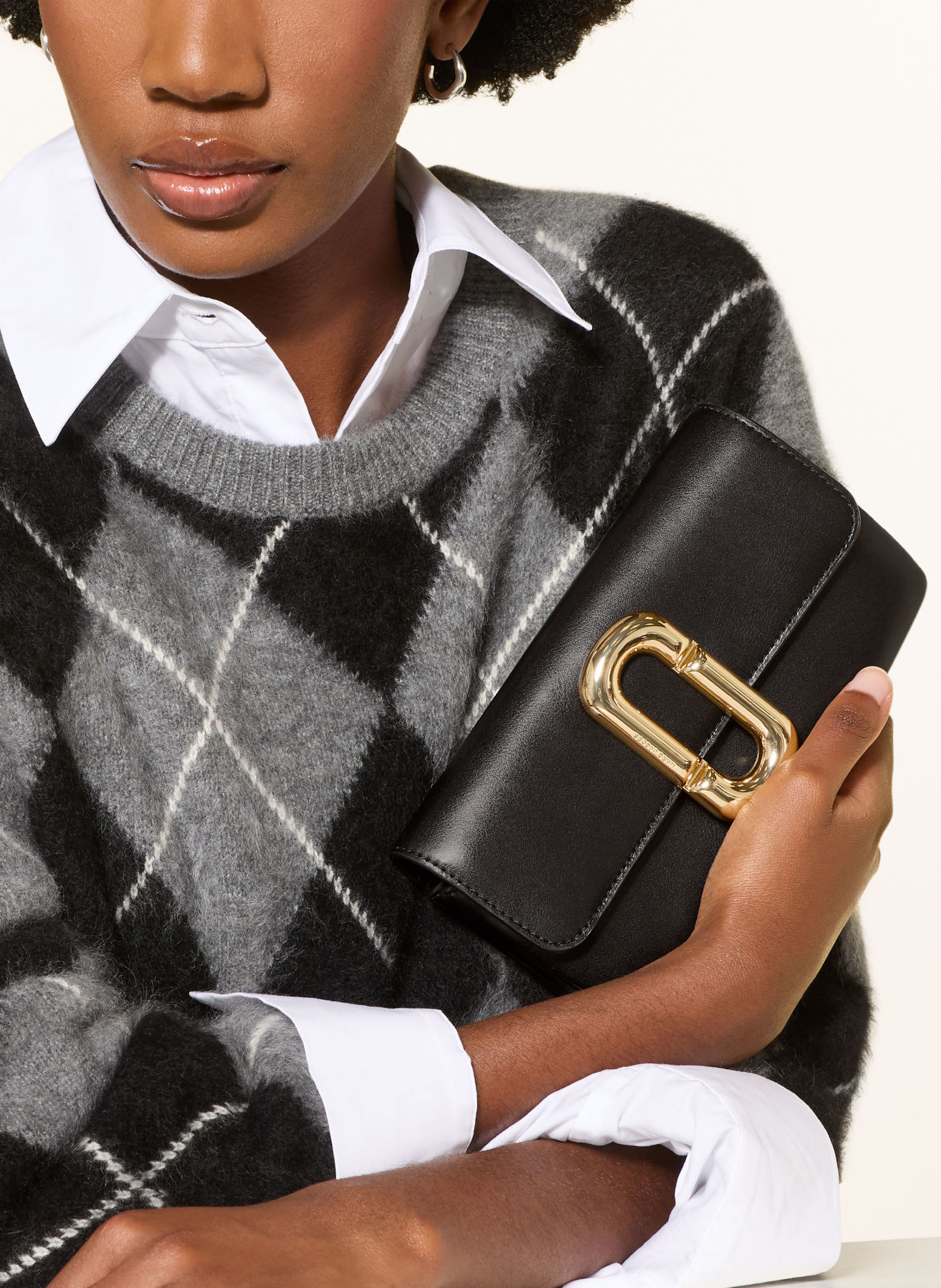 MARC JACOBS THE WALLET ON CHAIN crossbody wallet: BLACK