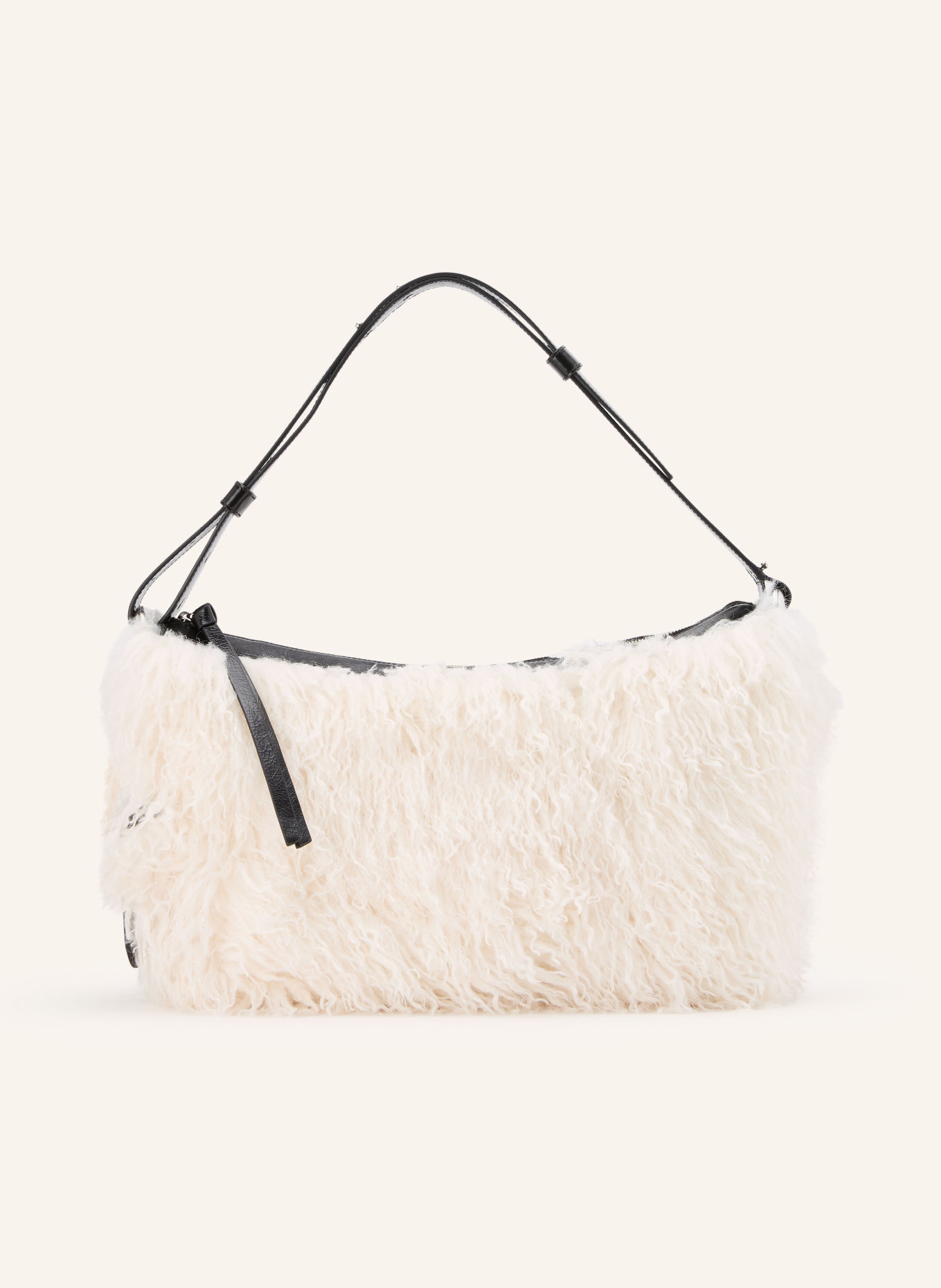 MARC JACOBS Skuldertaske THE SCENE LARGE i kunstpels: HVID / SORT