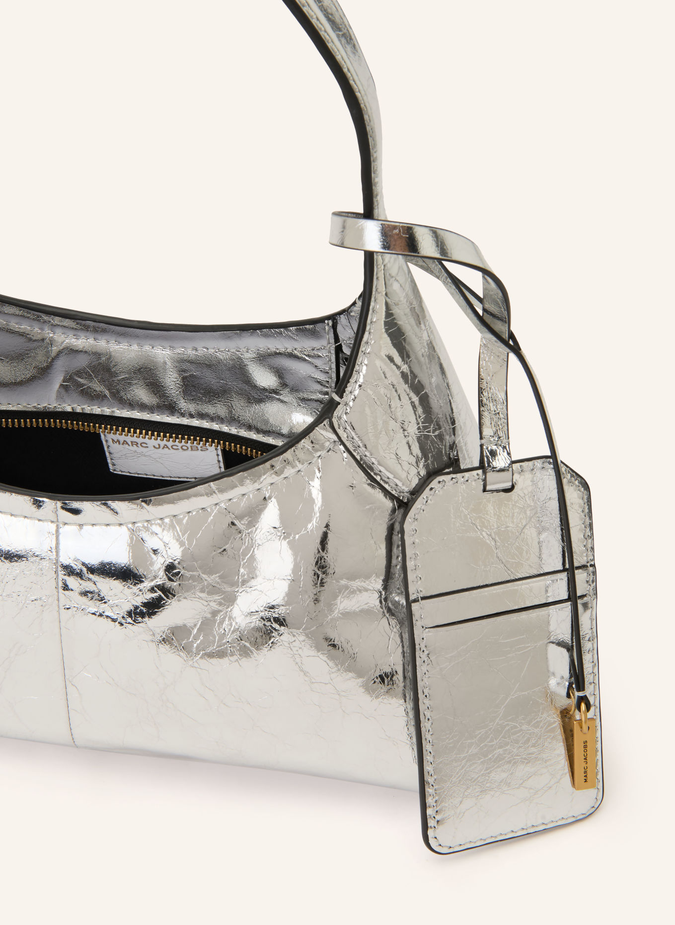 MARC JACOBS Handbag: THE SMALL BELTED SACK BAG: SILVER