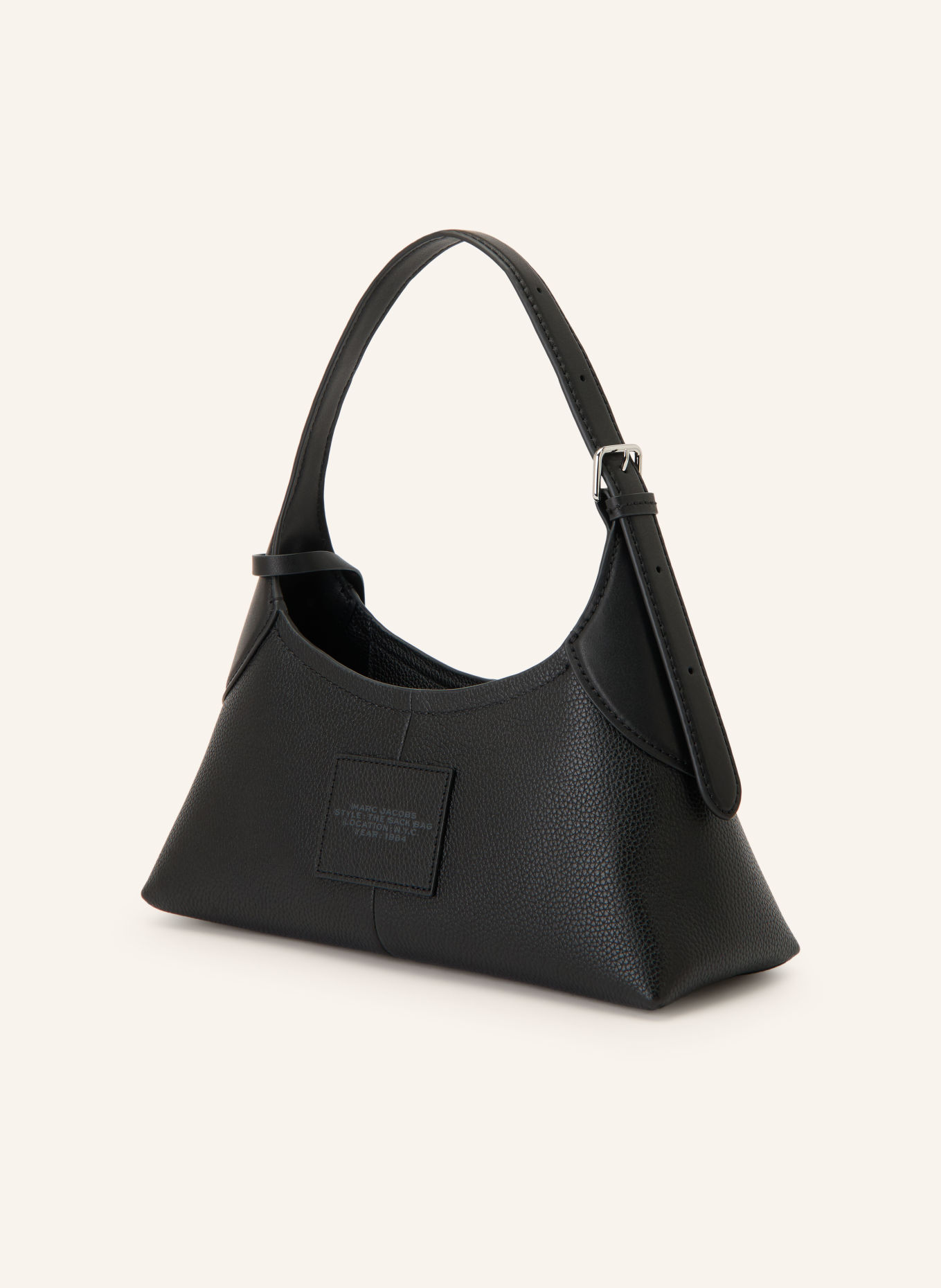 MARC JACOBS Handbag: THE SMALL BELTED SACK BAG: BLACK / SILVER
