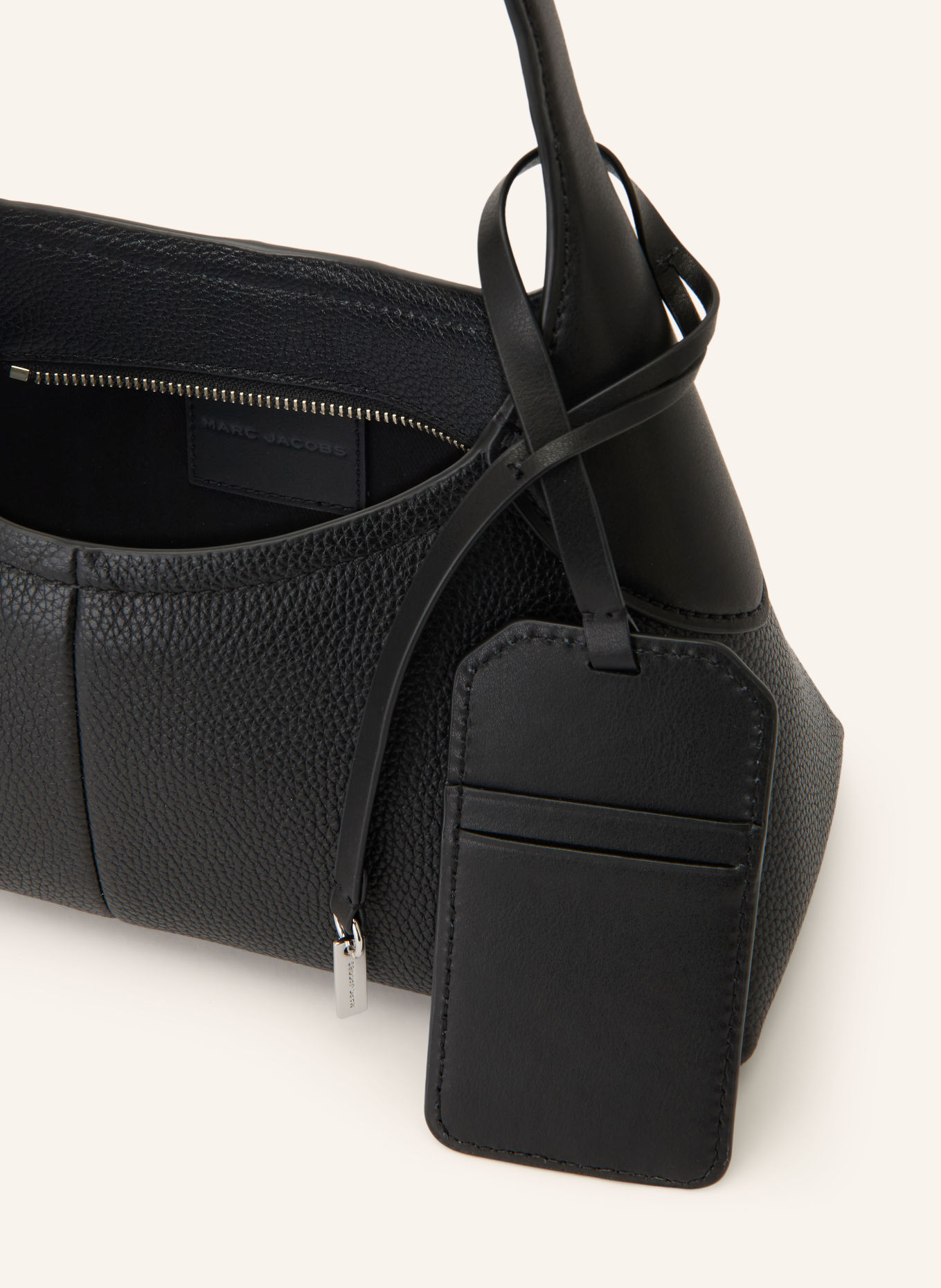 MARC JACOBS Handbag: THE SMALL BELTED SACK BAG: BLACK / SILVER