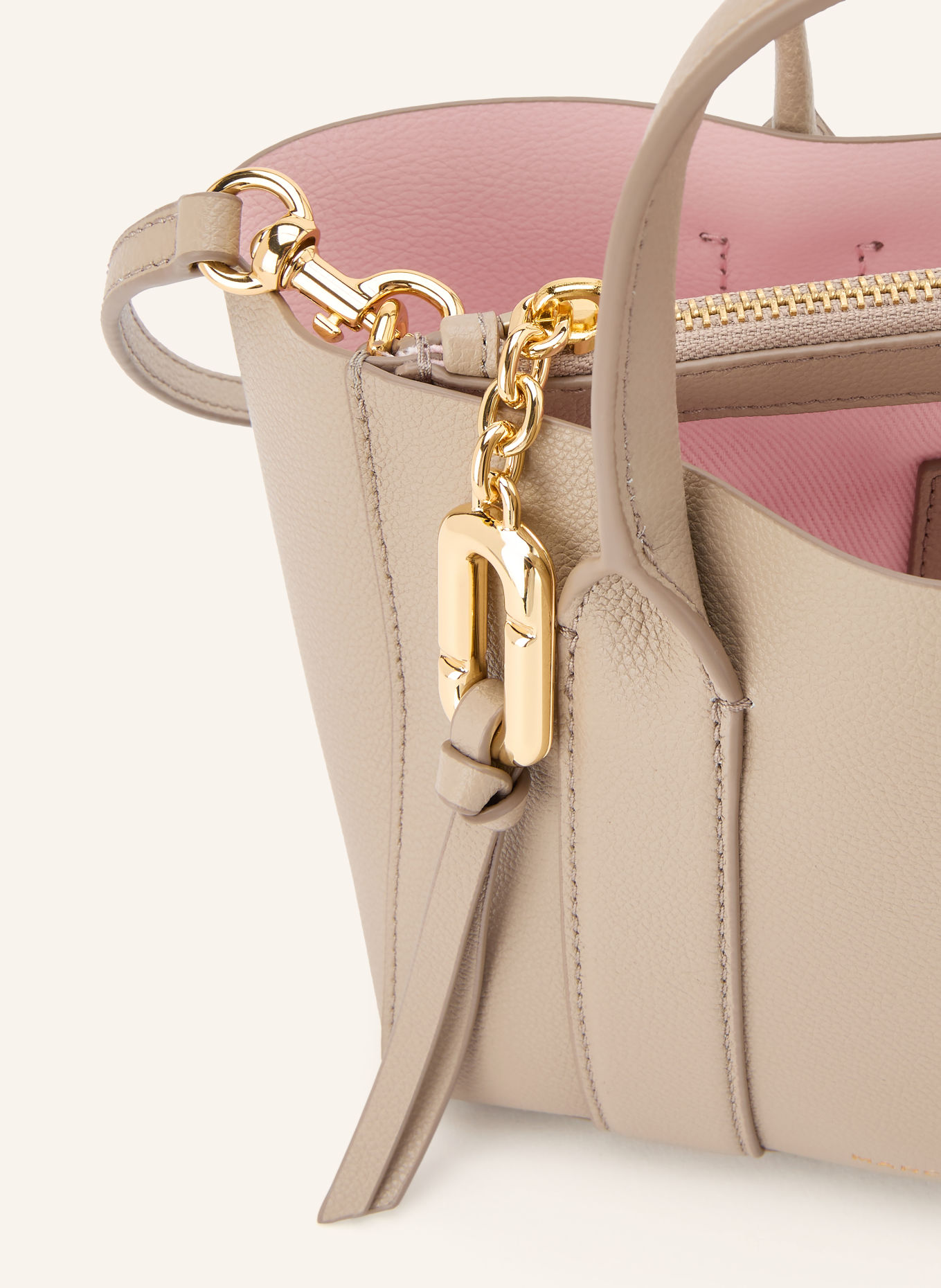 MARC JACOBS Håndtaske THE SMALL WORK TOTE BAG: BEIGE / GULD