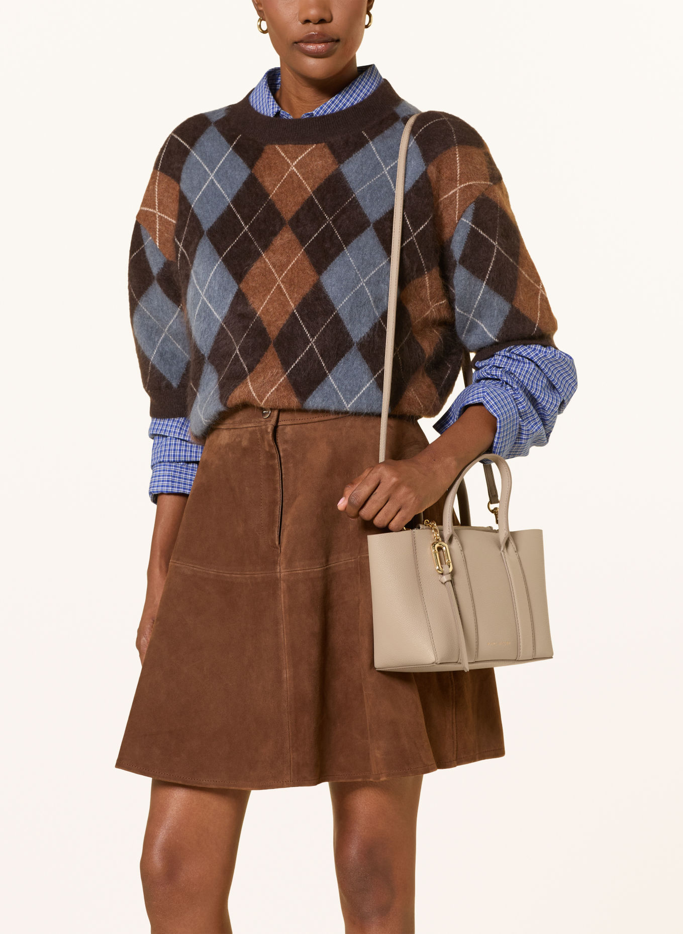 MARC JACOBS Handbag: THE SMALL WORK TOTE BAG: BEIGE / GOLD
