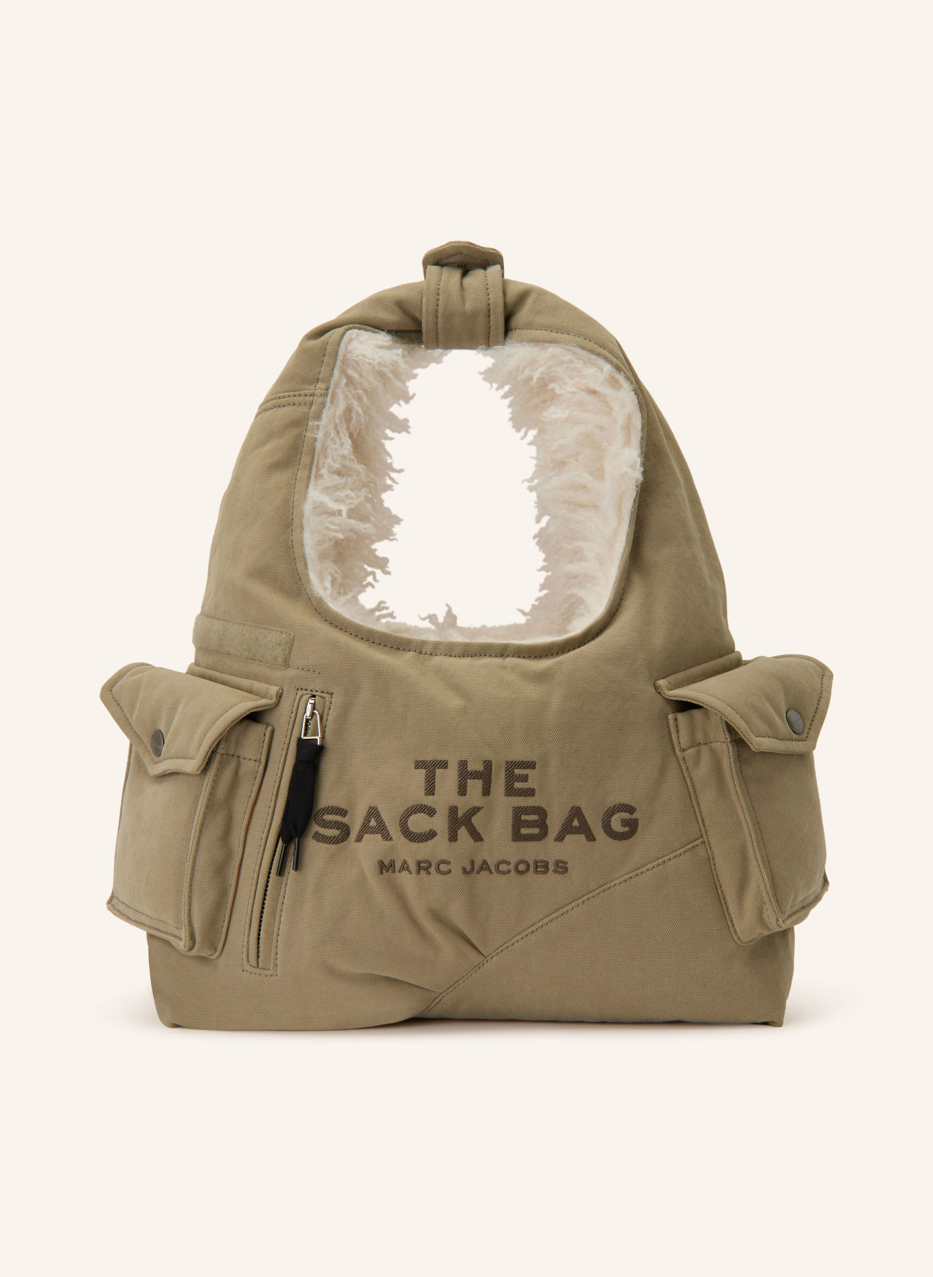 MARC JACOBS Schoudertas THE SACK BAG: OLIJF / ZILVER / ZWART