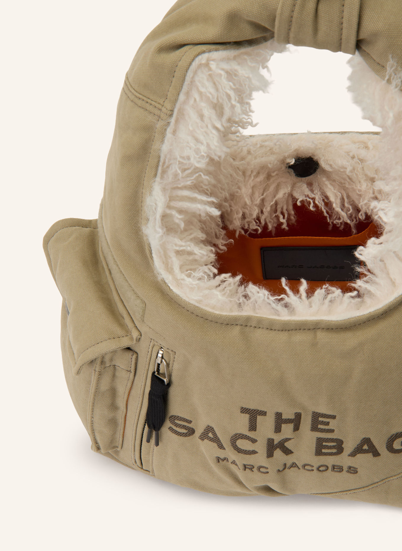 MARC JACOBS Schoudertas THE SACK BAG: OLIJF / ZILVER / ZWART