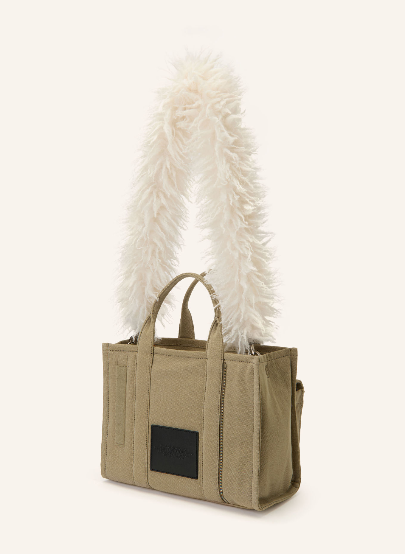 MARC JACOBS Shoppers THE MEDIUM TOTE BAG: OLIJF / ZILVER / ZWART