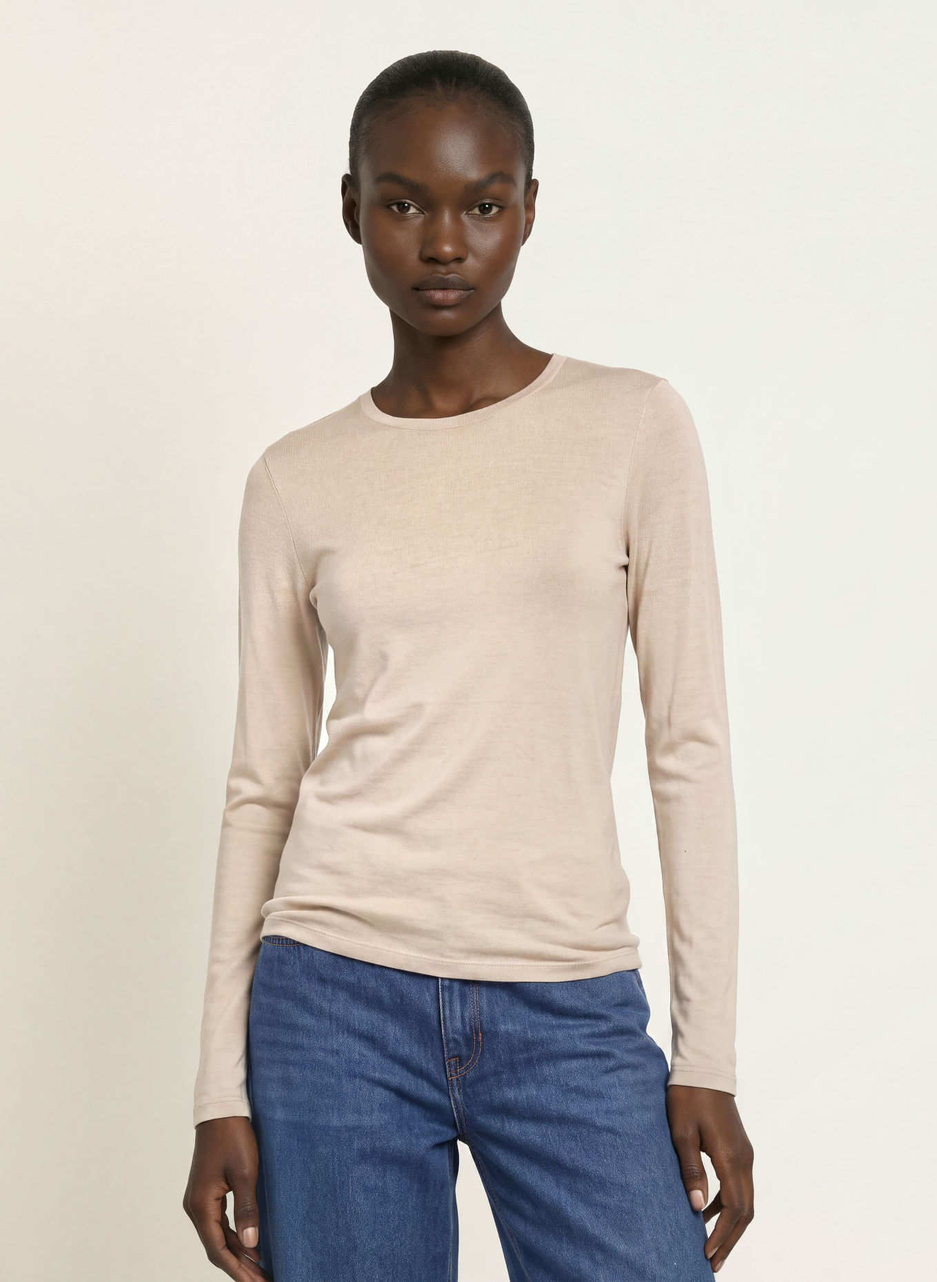 MAJESTIC FILATURES Longsleeve: LICHTBRUIN
