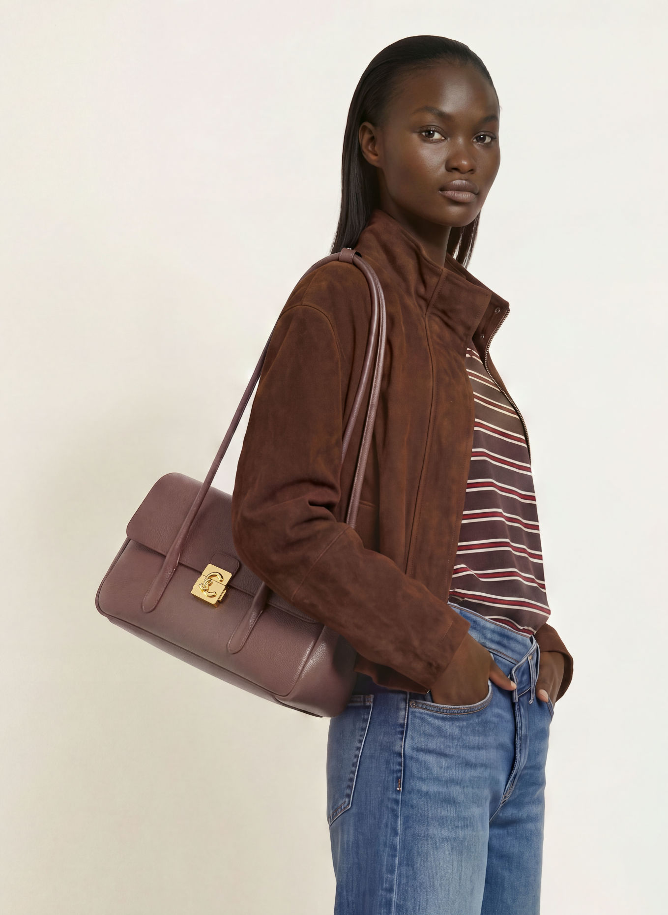 COCCINELLE Shoulder bag: DARK RED / GOLD