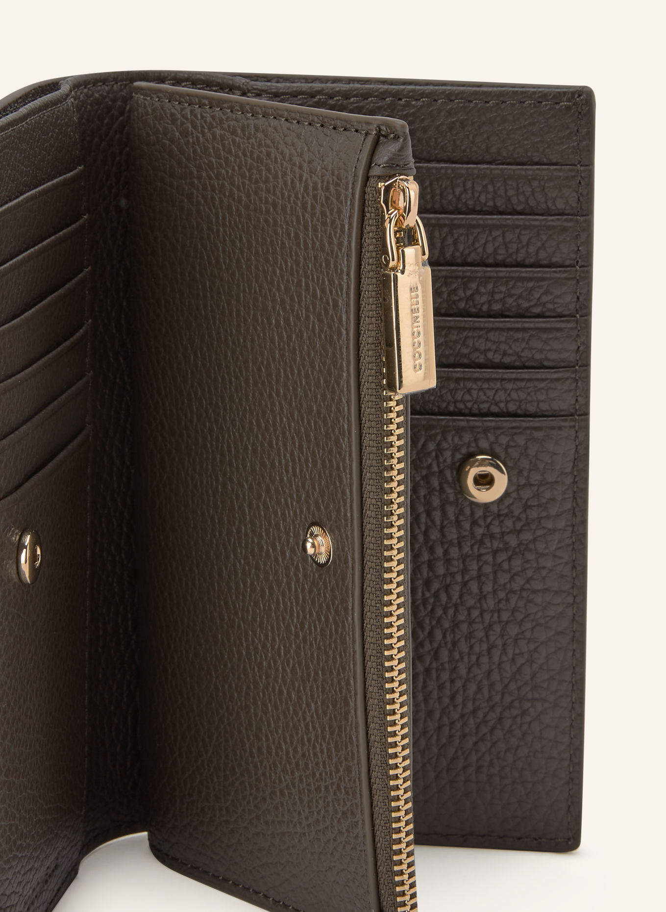 COCCINELLE Wallet: KHAKI / GOLD