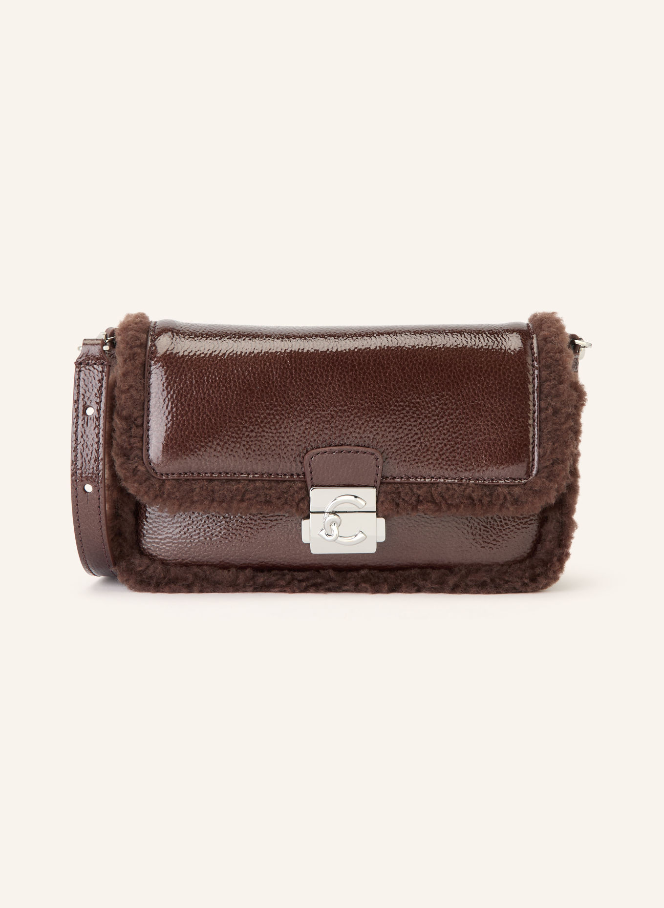 COCCINELLE Crossbody bag: DARK BROWN / SILVER
