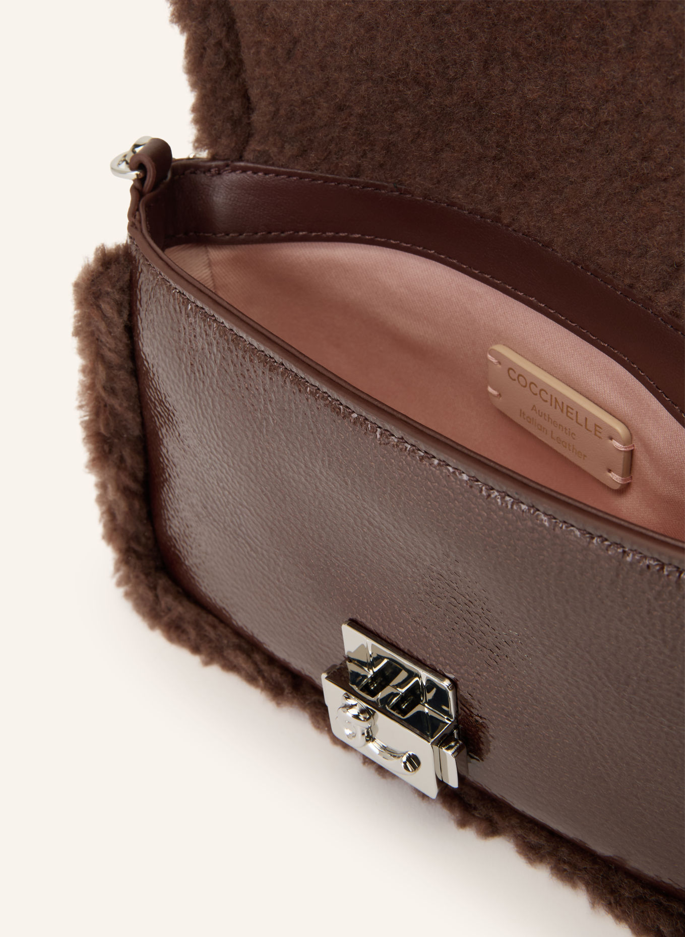 COCCINELLE Crossbody bag: DARK BROWN / SILVER