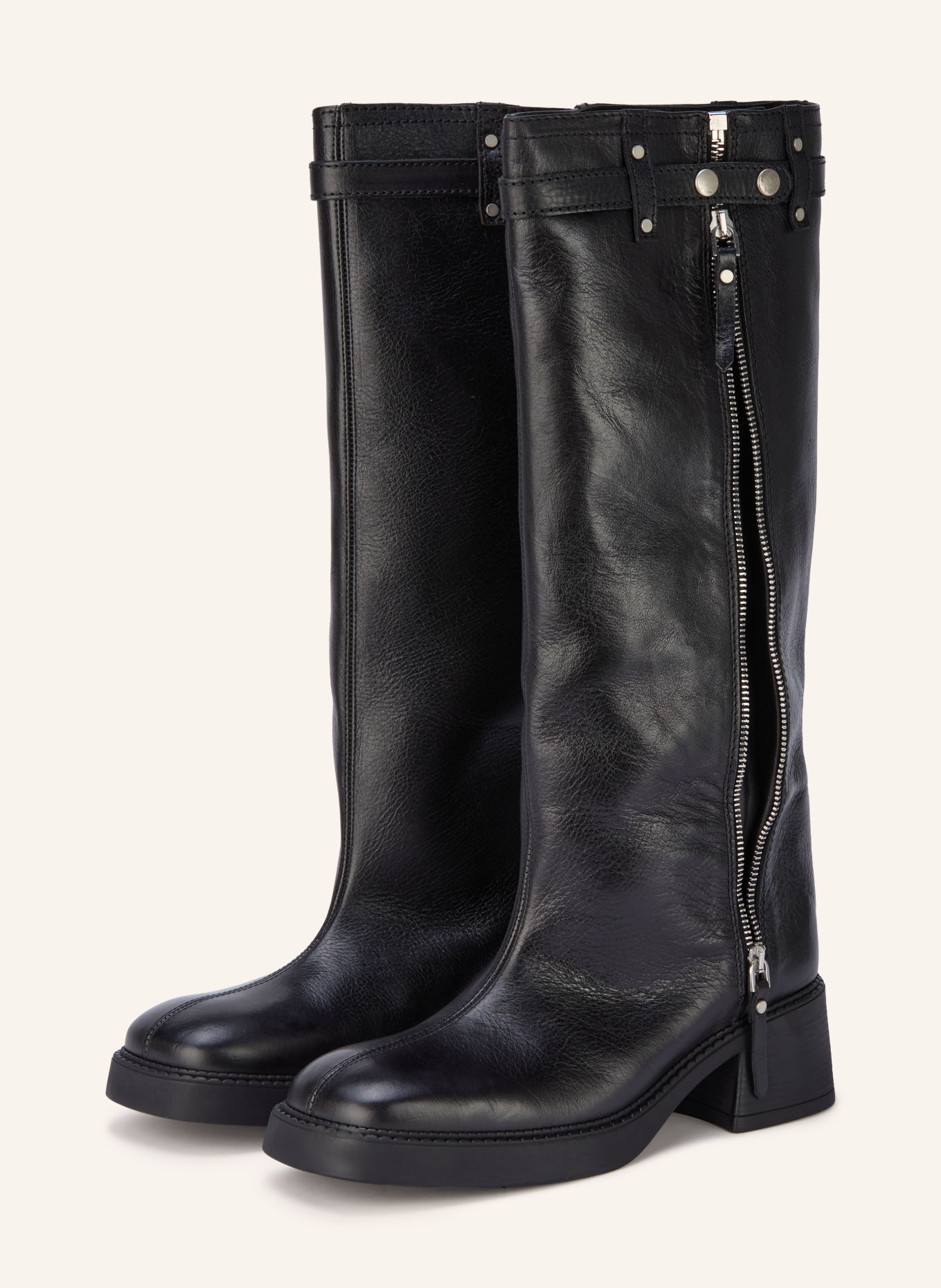 MIISTA Bottes IZOLDA à rivets: NOIR / ARGENT