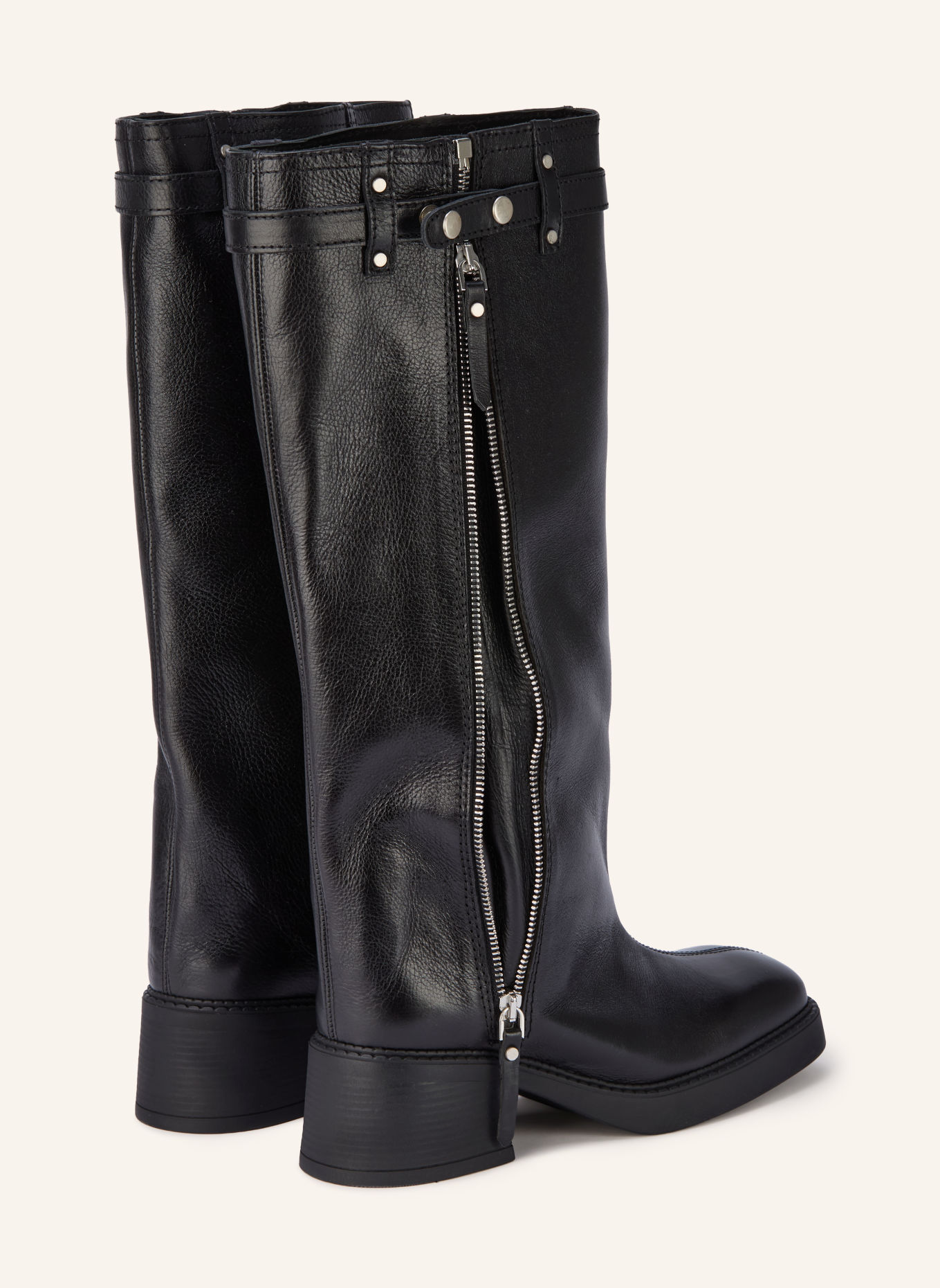 MIISTA Bottes IZOLDA à rivets: NOIR / ARGENT