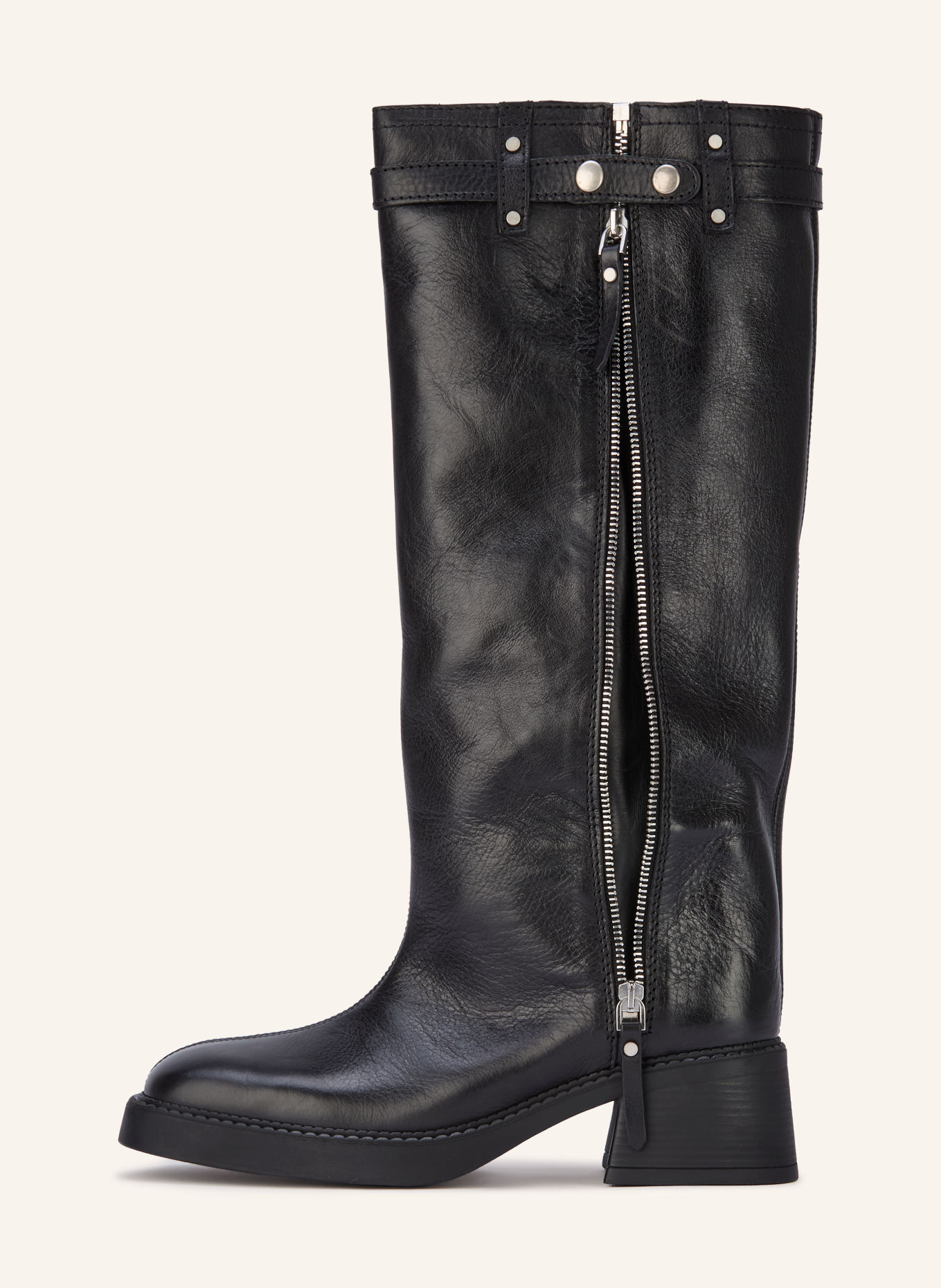 MIISTA Bottes IZOLDA à rivets: NOIR / ARGENT