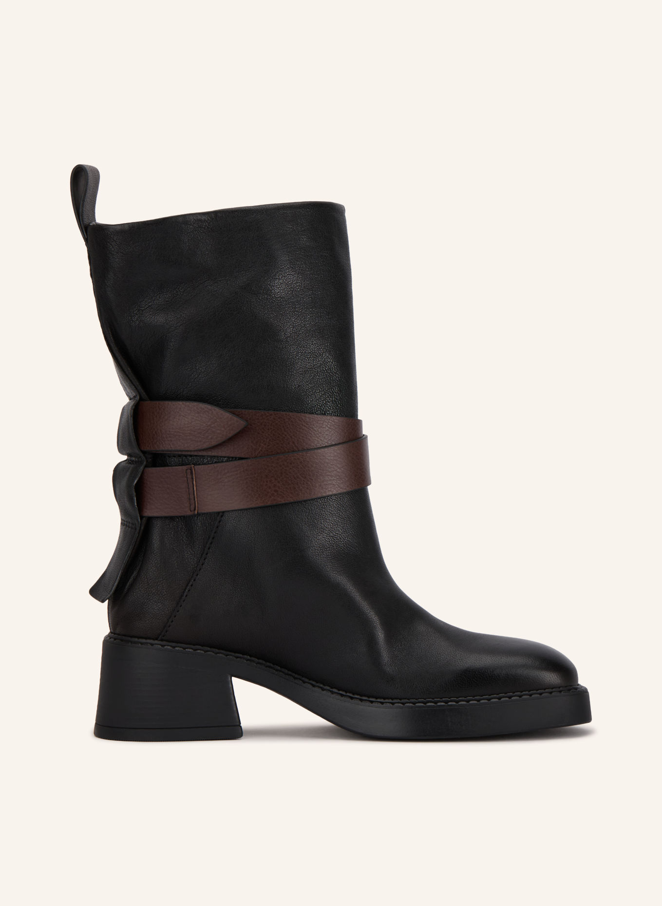 MIISTA JANINA Biker boots: BLACK / SILVER / DARK BROWN