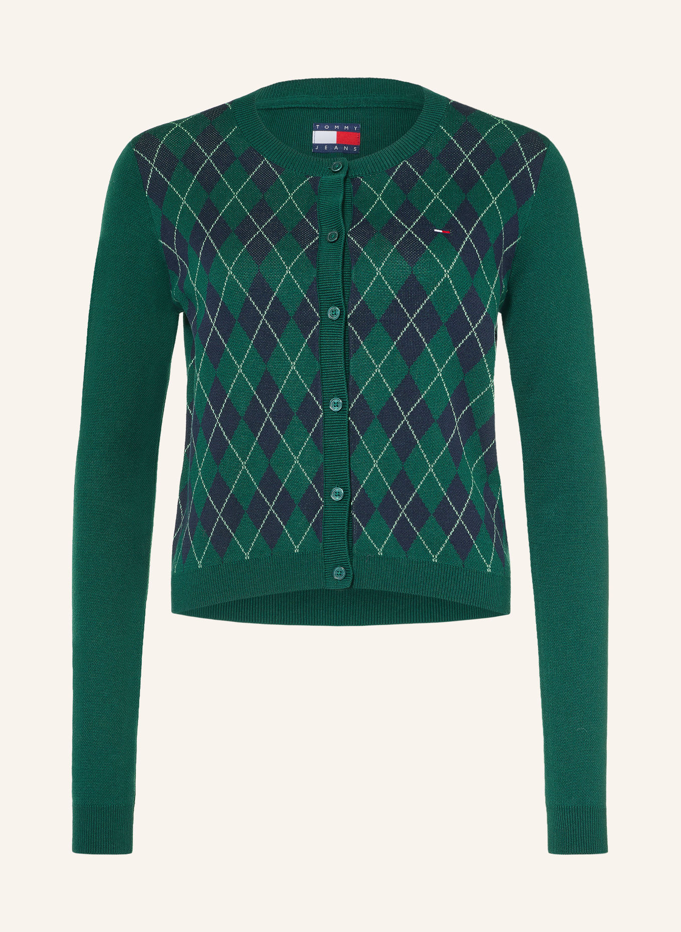 TOMMY JEANS Cardigan: GRØN / MINT / MØRKEBLÅ