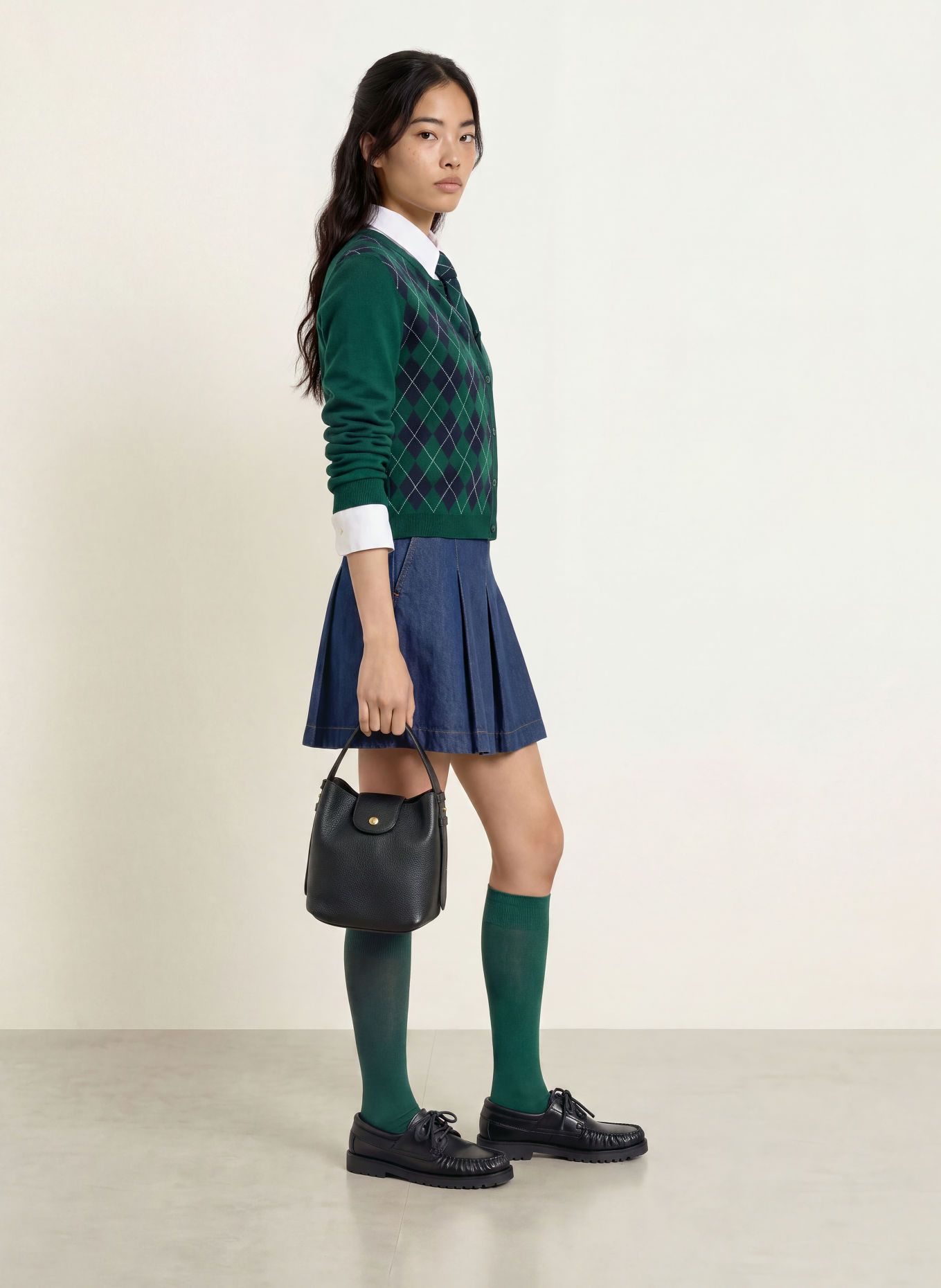 TOMMY JEANS Cardigan: GRØN / MINT / MØRKEBLÅ