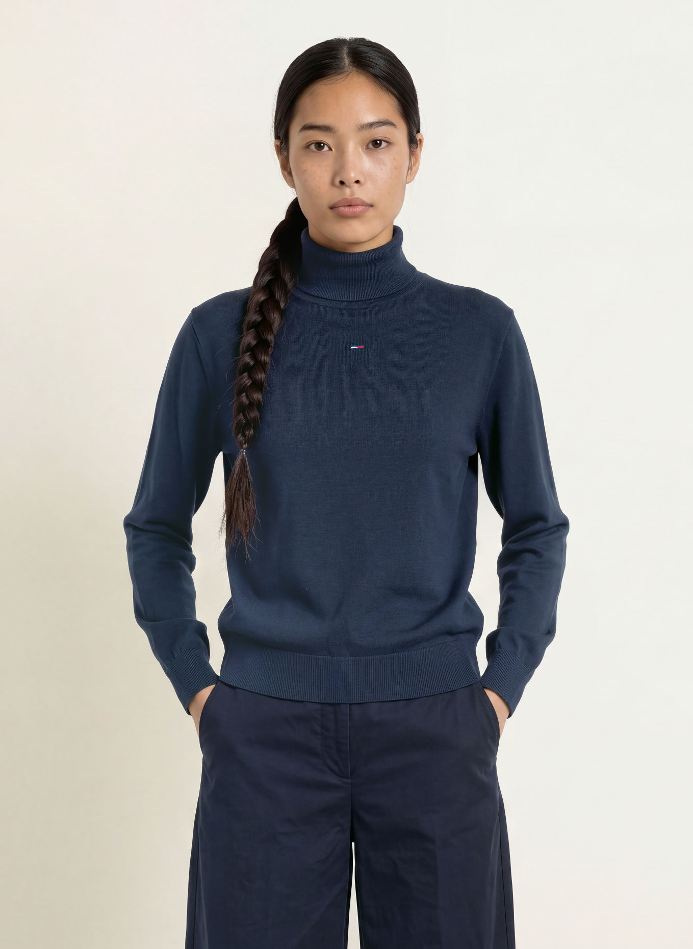 TOMMY JEANS Pull à col roulé: BLEU FONCÉ