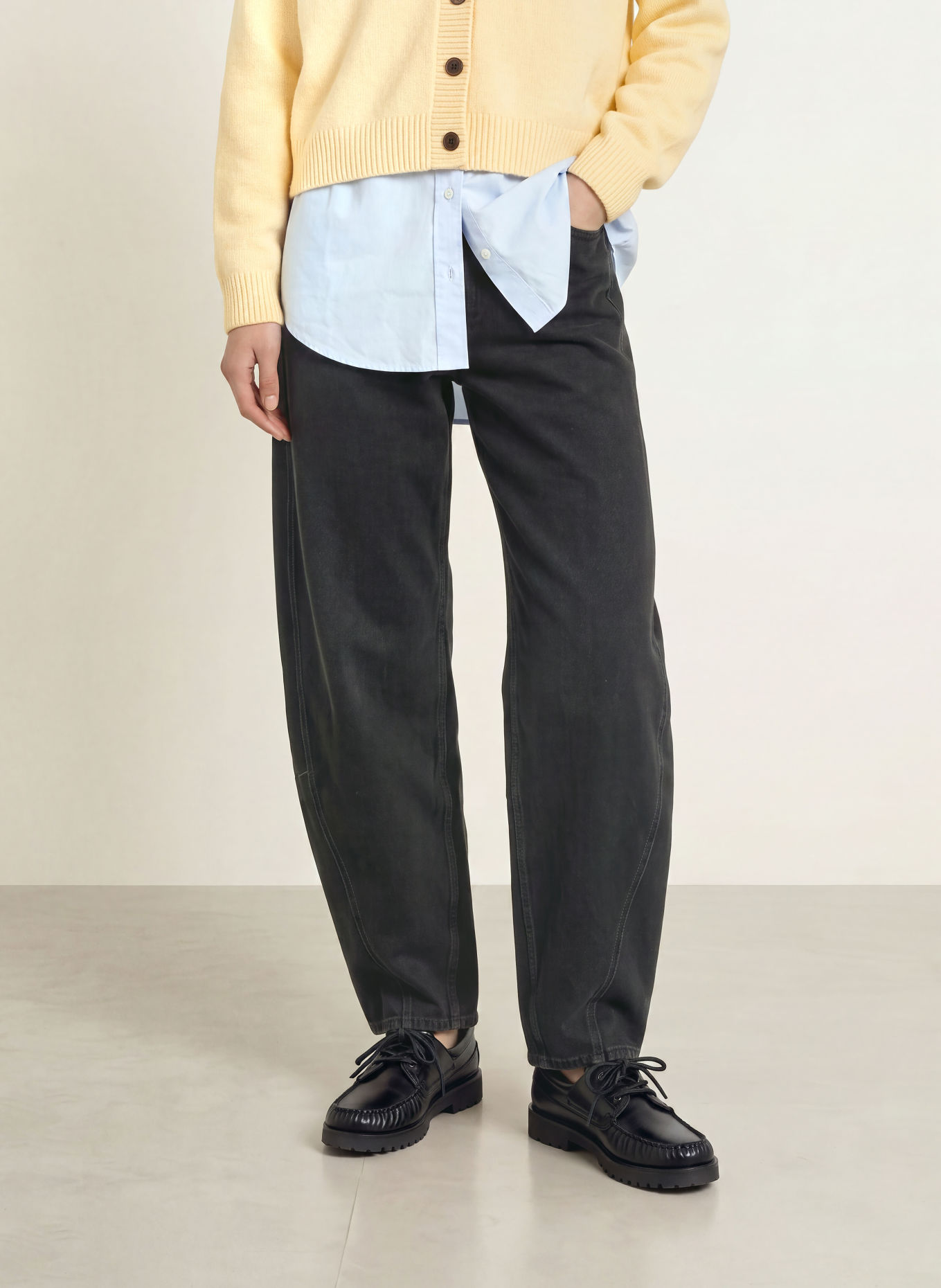 TOMMY JEANS Blugi Barrel ELLA: 1BZ Denim Black